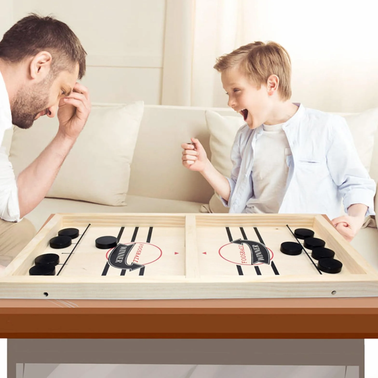 Hockey da Tavolo,Air Hockey da Tavolo Scacchiera in Legno Giochi Set Scacchiera Portatile 2 in 1 Giochi di Società Macchina daHockeys su Ghiaccio Gioch Bambinin,per Tavol Società