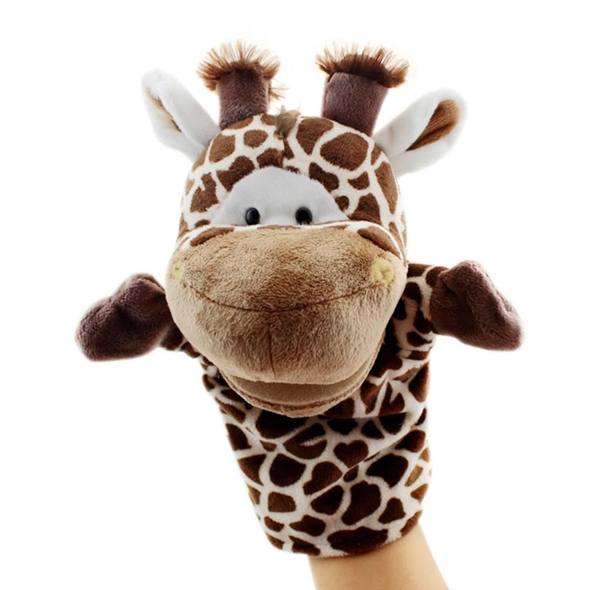 2 Pezzi di burattini da Mano a Forma di Animale, Simpatici Pupazzi di Peluche Morbidi per Giochi Divertenti, bomboniere, Strumento didattico per, Giraffa Zebra