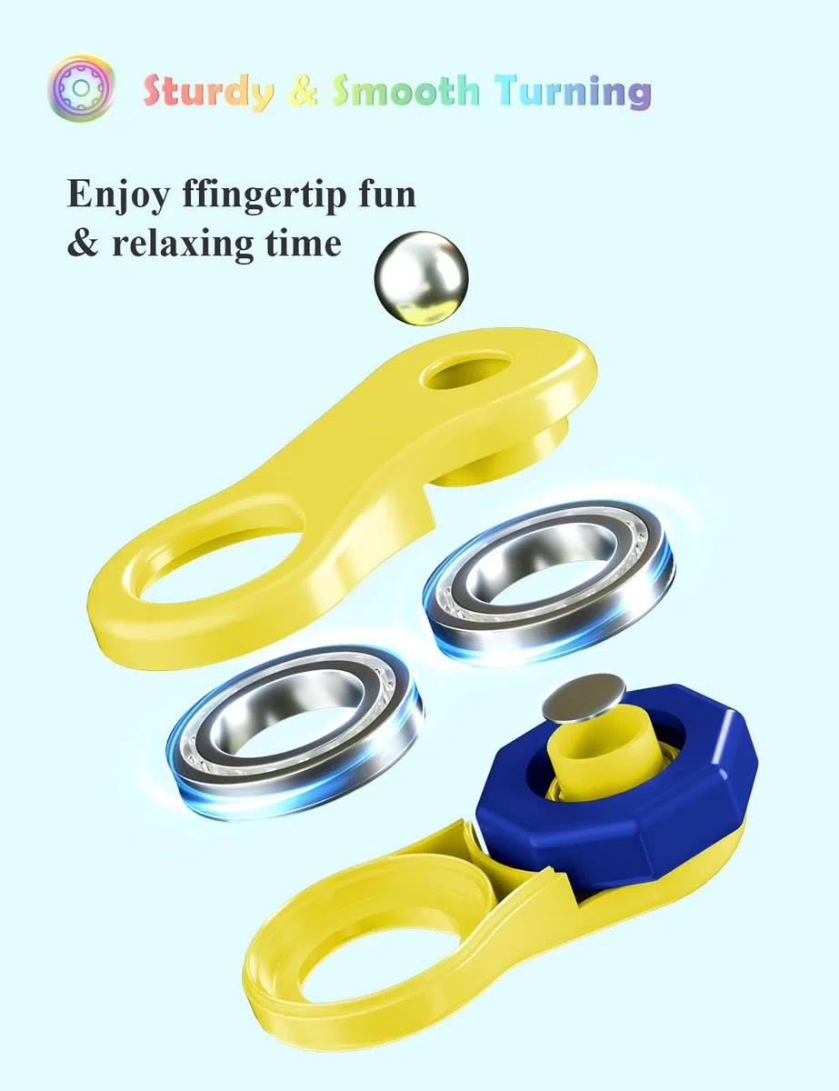ROXENDA Giocattolo Rotante Fidget Roller, Hand Fidget Spinners Giocattolo Anti-Stress e Anti-Ansia, Perfetto per Bambini, ADD, ADHD, Autismo come Regalo（Giallo）