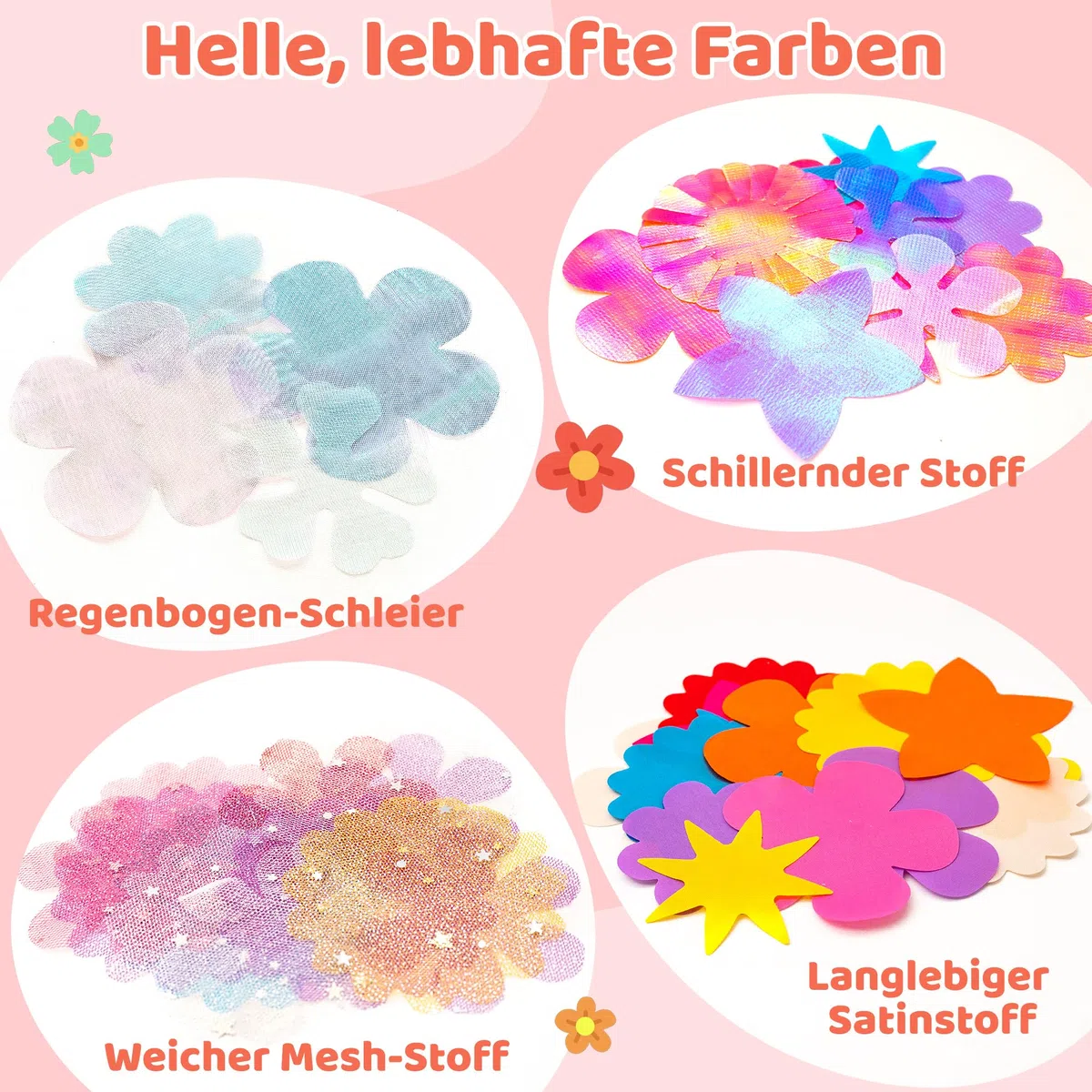 Glowsprout Accessori per stampa floreale fai da te, set creativo per bambini, 180 pezzi, fiori fatti a mano, adatti per bambini dai 3 ai 12 anni