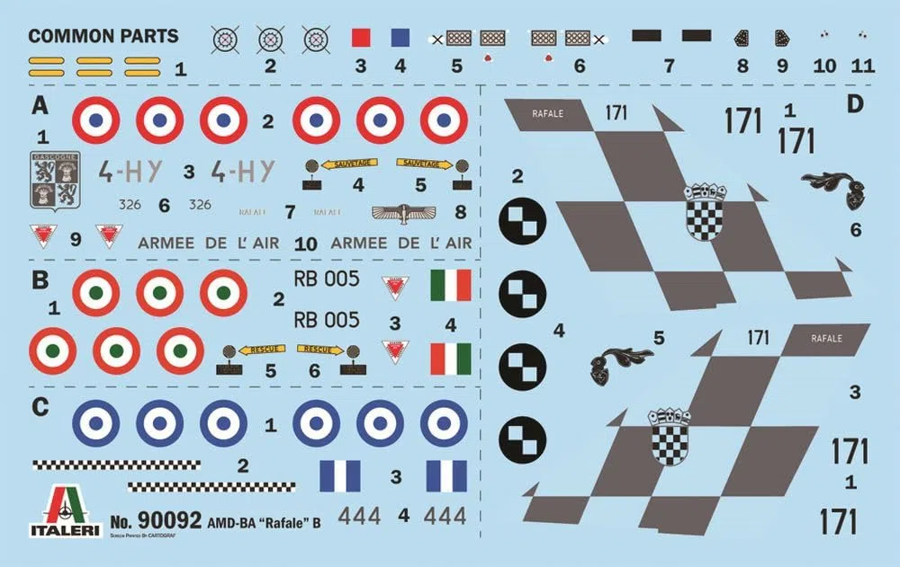 Italeri 90092 Rafale B, scala 1:72, Plastic Model Kit/Modello in plastica da montare