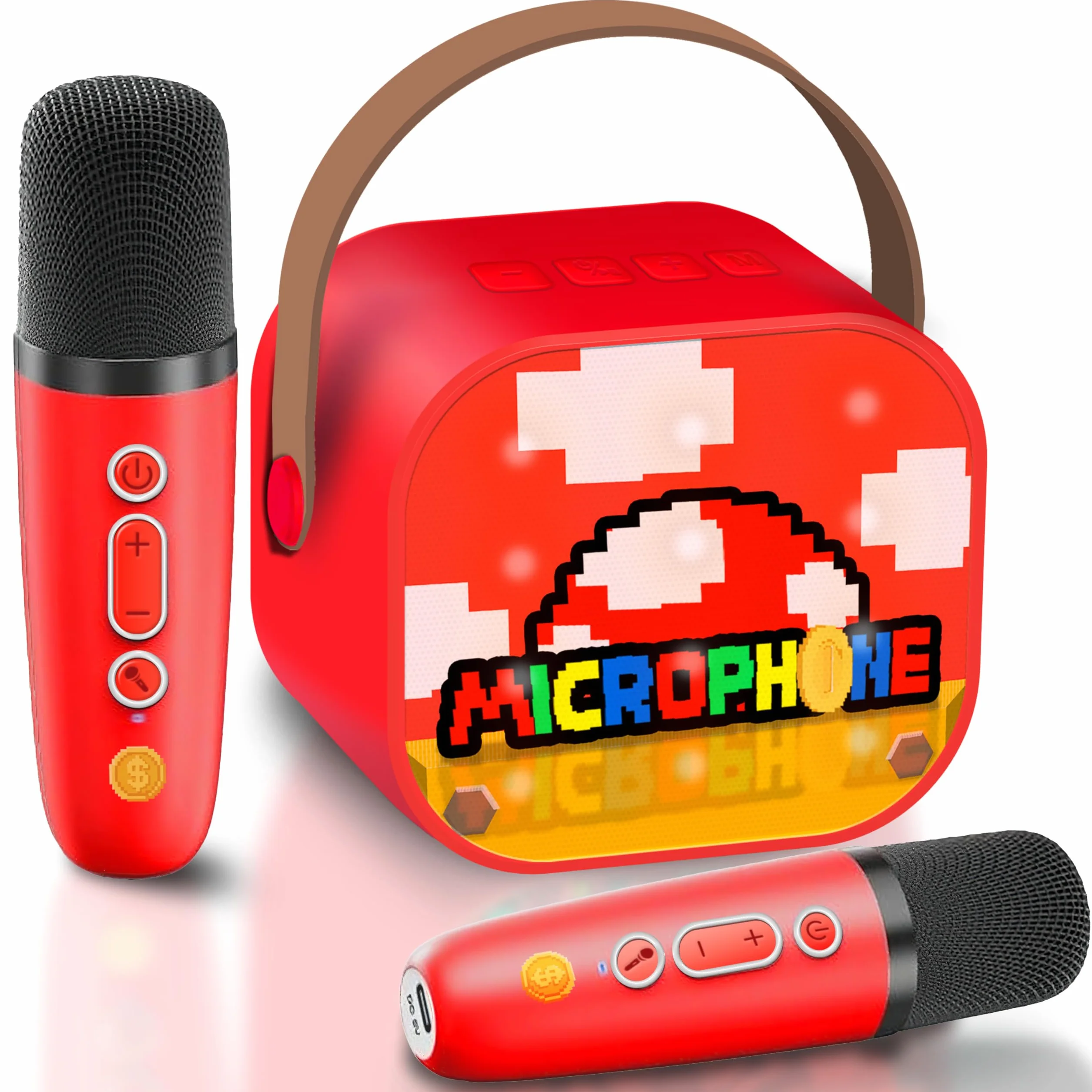 Karaoke per Bambini con 2 Microfoni Wireless Bluetooth, Giocattolo Musicale, Regalo Bambino 3-12 Anni