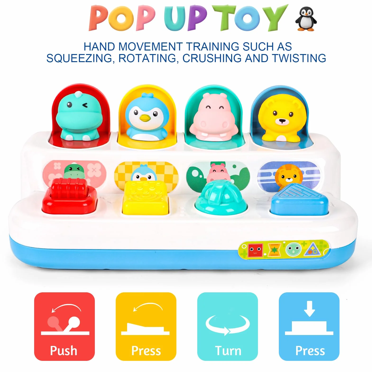 LZDMY Giochi Bambini 1 2 3 4 Anni Giocattoli Montessori Bimbo 1 Anno Giocattolo Sensoriale Bambini 6 9 12 18 Mesi, Giocattoli Educativi Interattivi, Regalo Bambino (Pop up Animali)