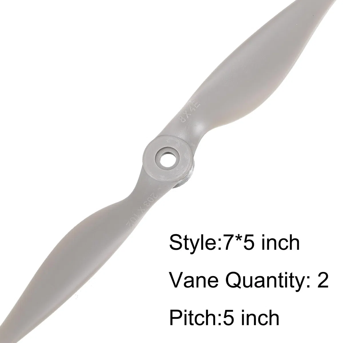 QUARKZMAN RC Eliche 2 Paletta Lame Attrezzi 7x5 Pollici Grigio con Adattatori cerchi per Elettrico Aereo Aereoplano, 4pz