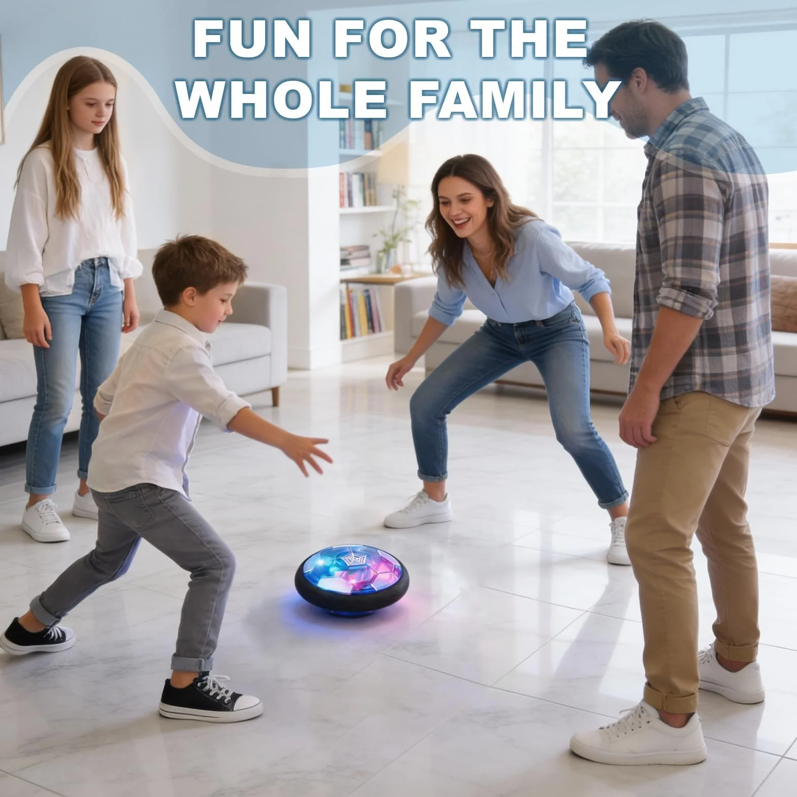 Air Power Calcio Giocattoli, Pallone da Calcio Fluttuante con Luci LED e Musica, Hover Ball, Palla Volante, Giocattolo calcio Indoor per Ragazzi E Ragazze di 3-12 Anni