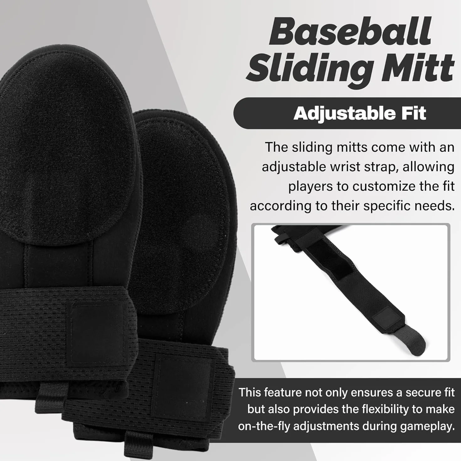 Guanto scorrevole da baseball universale per mano destra o sinistra guanto scorrevole da baseball guanto scorrevole per giovani e adulti, in neoprene, cinturino di compressione regolabile per polso