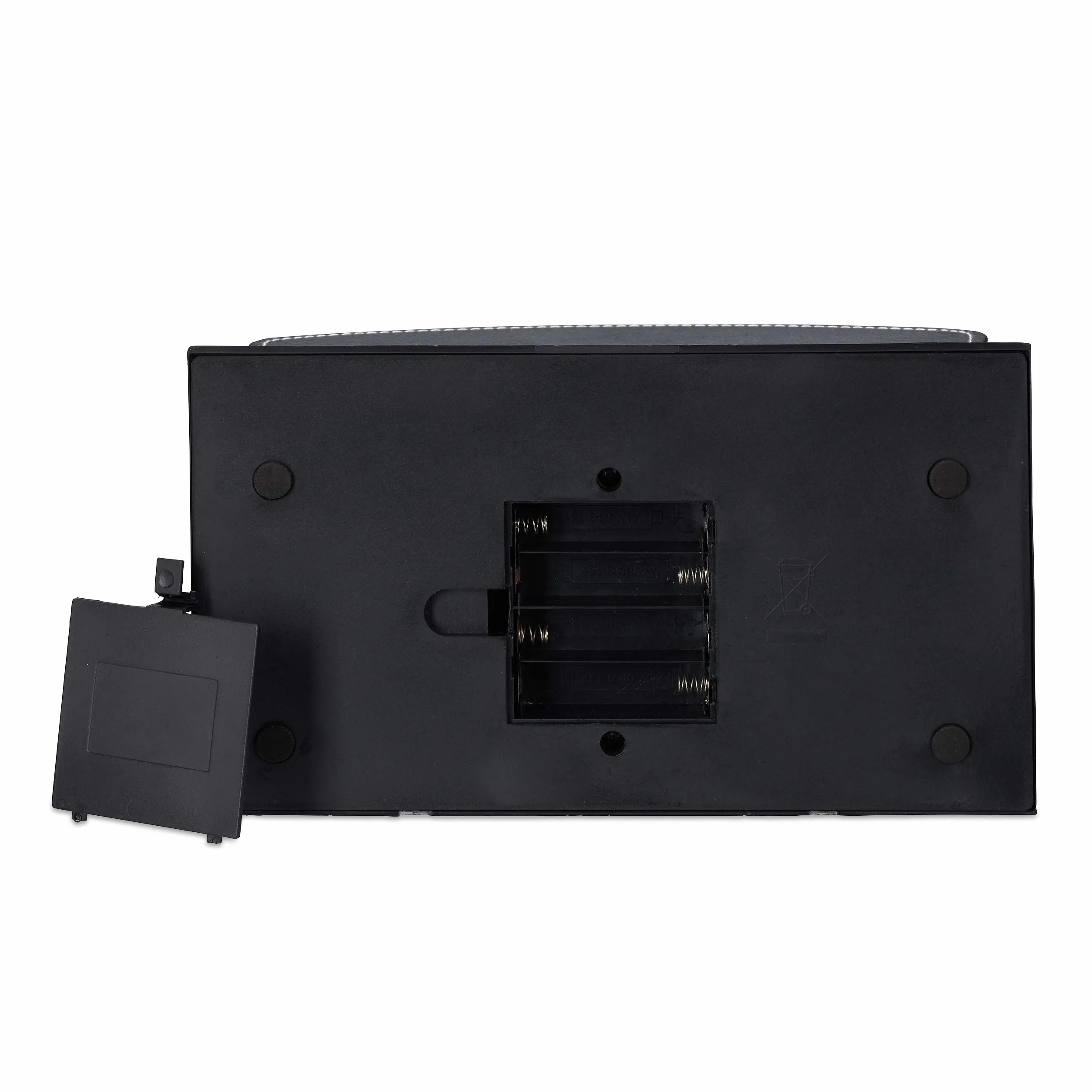 Relaxdays, mescolatore di carte nero elettrico, in pelle, 4 mazzi, mescola automaticamente le carte, standard