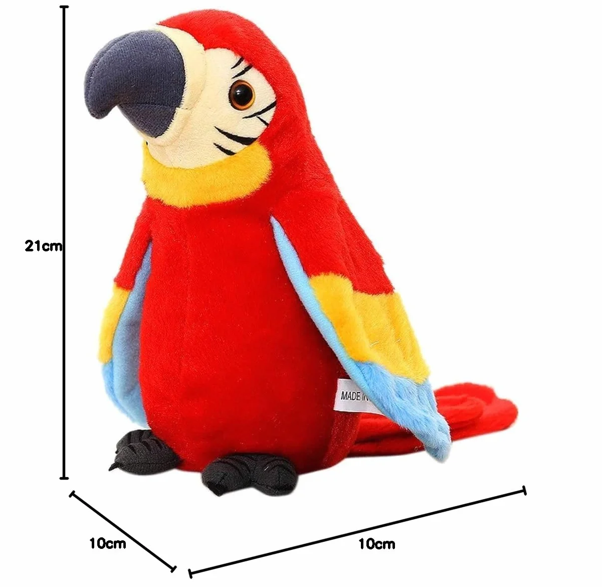 Pappagallo Parlante per Bambini Parla Parlando Record,peluche parlante.Giocattolo Peluche che Riproduce la Voce Ripete Quello Che Dici. Regalo per Bambini e Neonati (ROSSO)