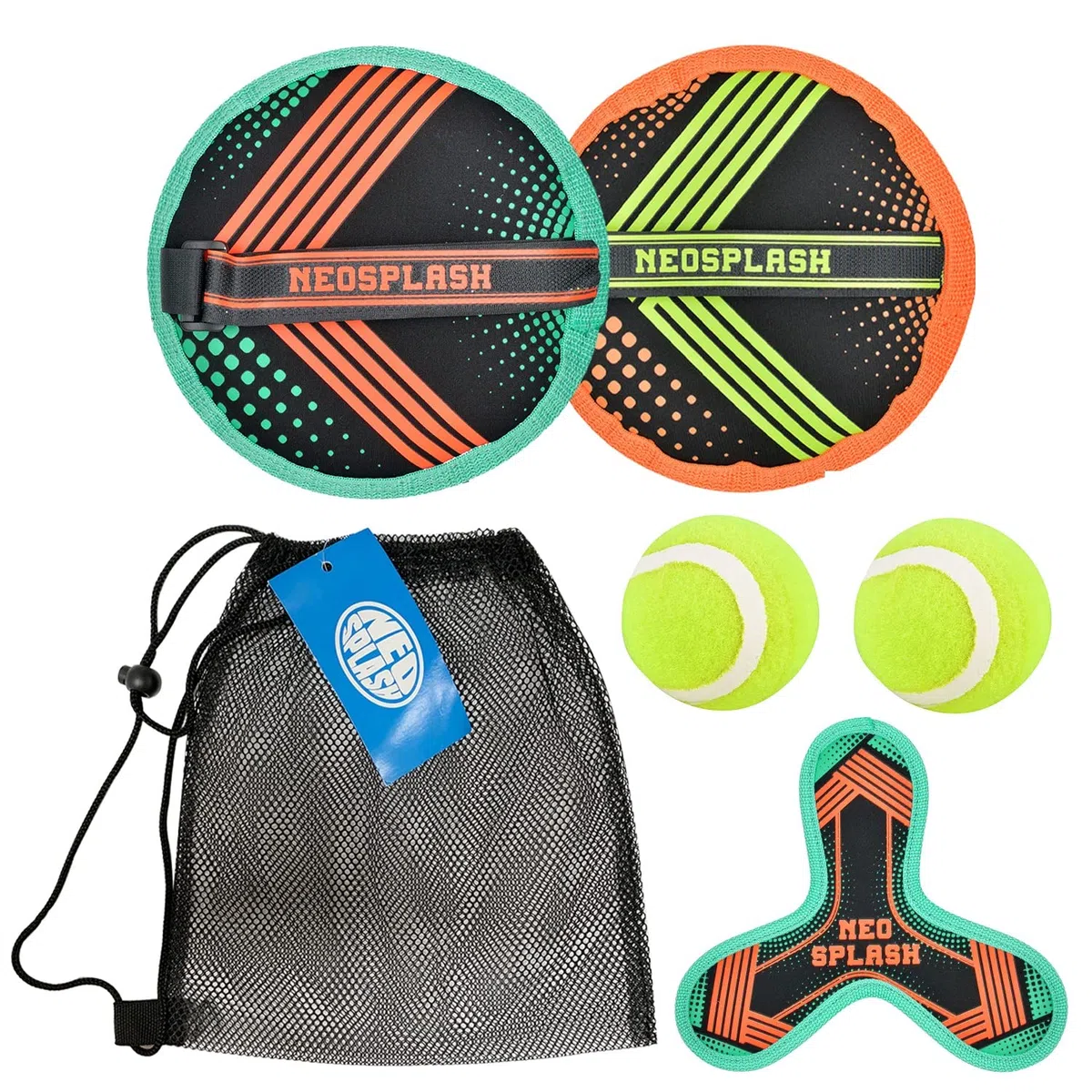 Neoprene Catch Ball Set Catch Ball Game with 2 dischi and 2 Balls (New)