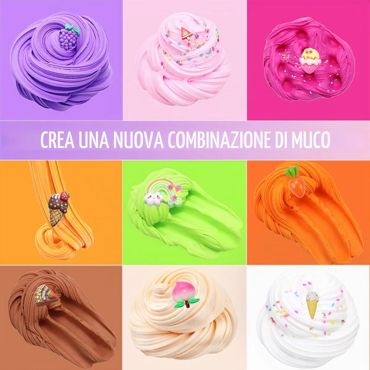 Purpledi Fluffy Butter Slime Set, 35 colori, Kit fai da te Giocattolo Antistress, Soft and Stretchy, per Bambini, Regalo