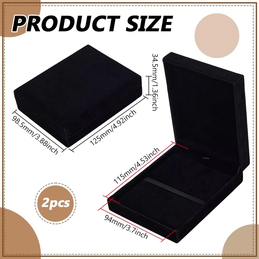 FINGERINSPIRE 2 Scatola Portaoggetti per Medaglia Singola in Velluto Nero Scatola Porta Medaglie Rettangolare Scatola Porta Medaglie in Velluto Scatola Regalo per Corridori Vincitori di Premi Militari