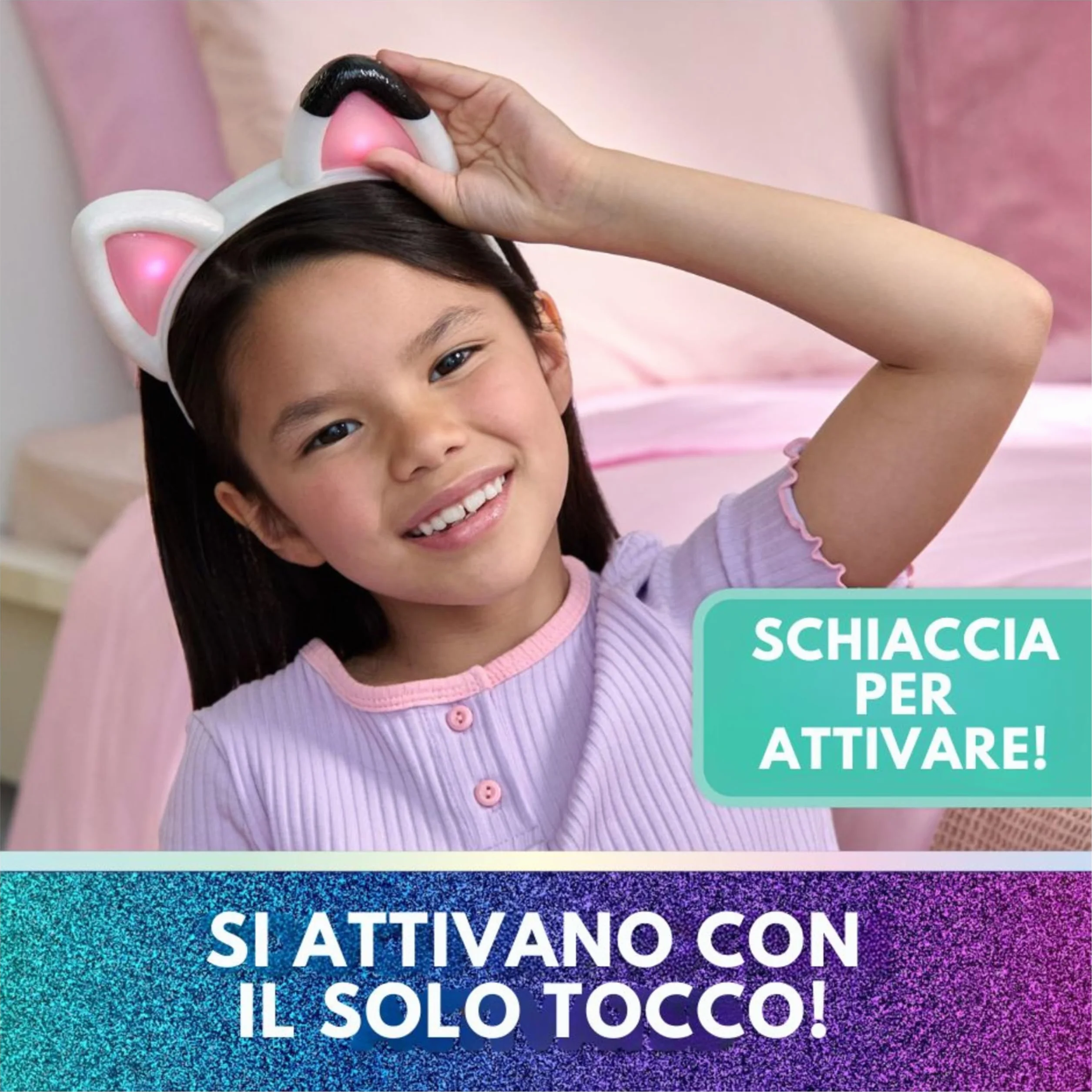 Gabby’s Dollhouse: The Movie, Orecchiette Interattive, Cerchietto con Luci, Suoni e 3 modalità di Gioco, Giocattolo per Bambine e Bambini, 3+ Anni