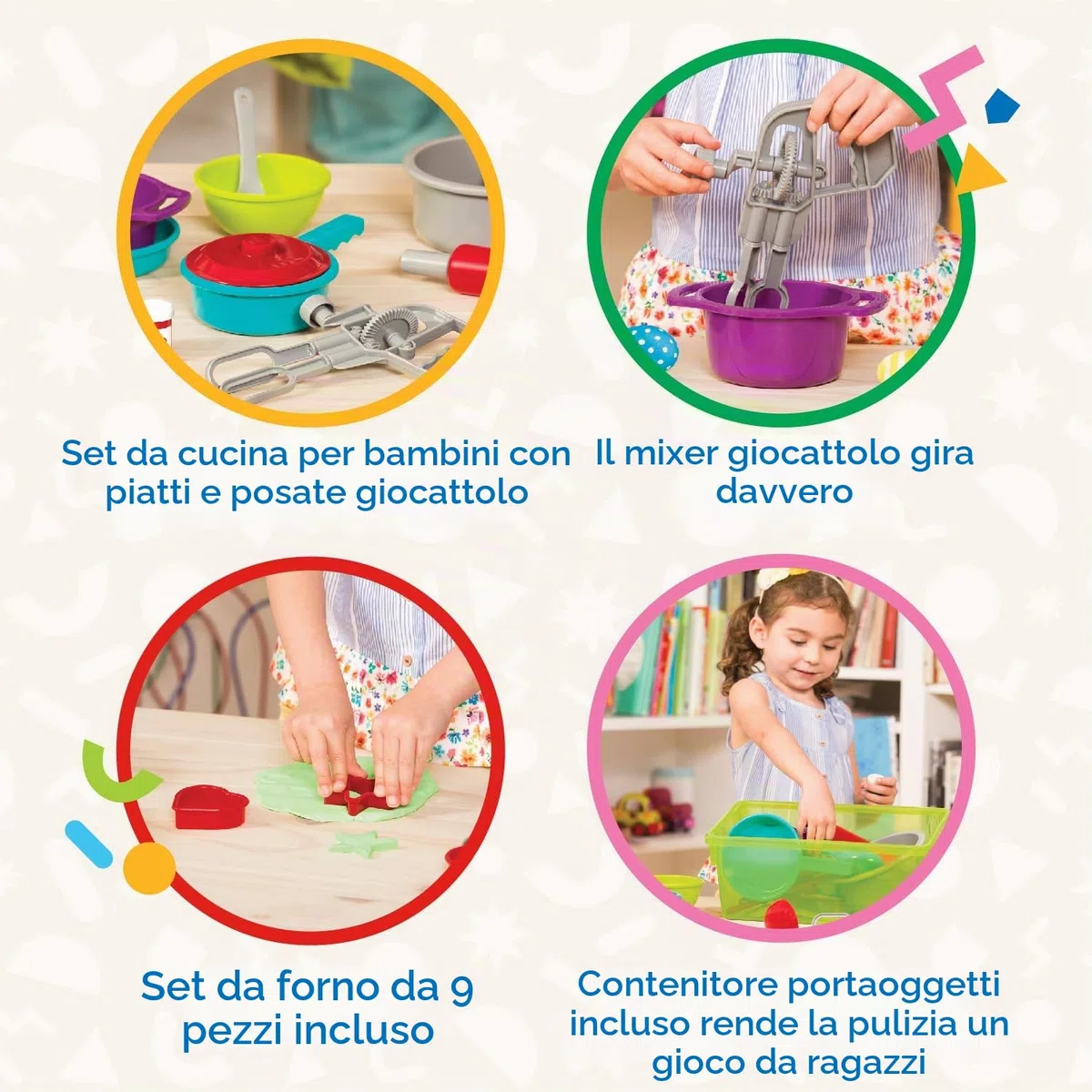 Battat - Set di cucina per finta - Piatti e utensili per giocare - Set da cucina per bambini - 3 anni +