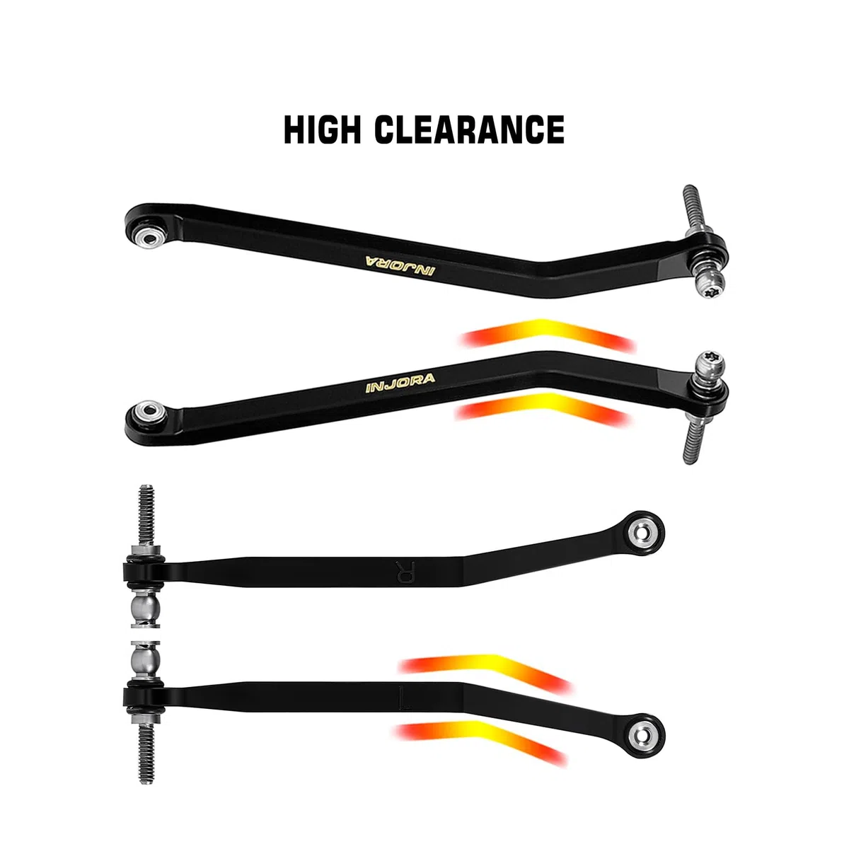 INJORA Collegamenti Telaio Alte Sfalde in Ottone con Rivestimento Nero per 1/30 Axial SCX30