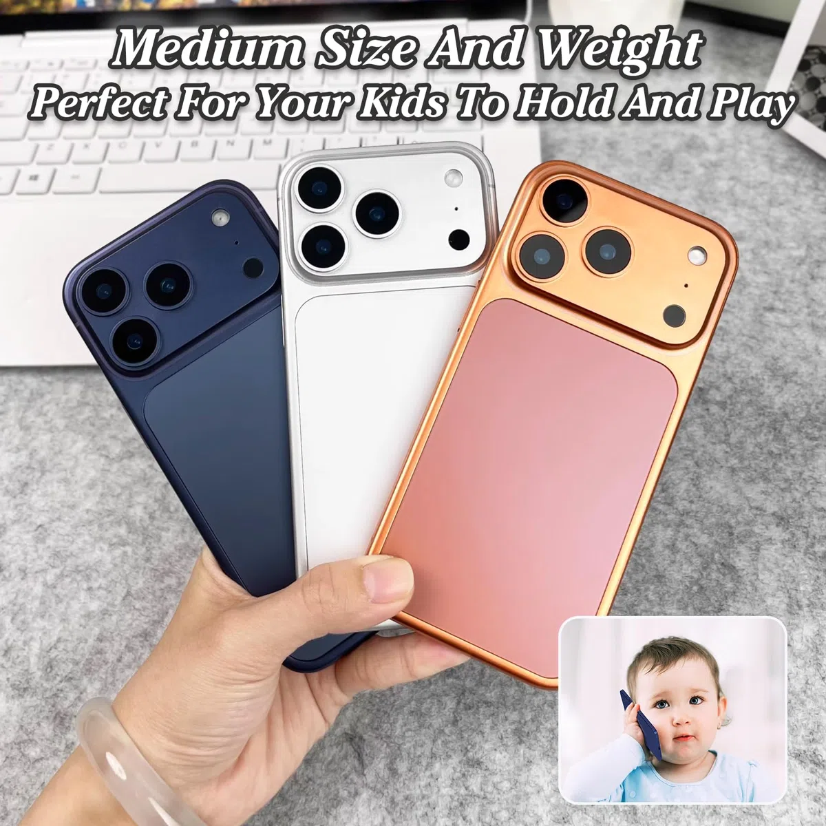 Display falso giocattolo telefono cellulare modello metallico replica non funzionante 1:1 telefono per telefono 17 Pro falso giocattolo cellulare 17Pro argento schermo a colori