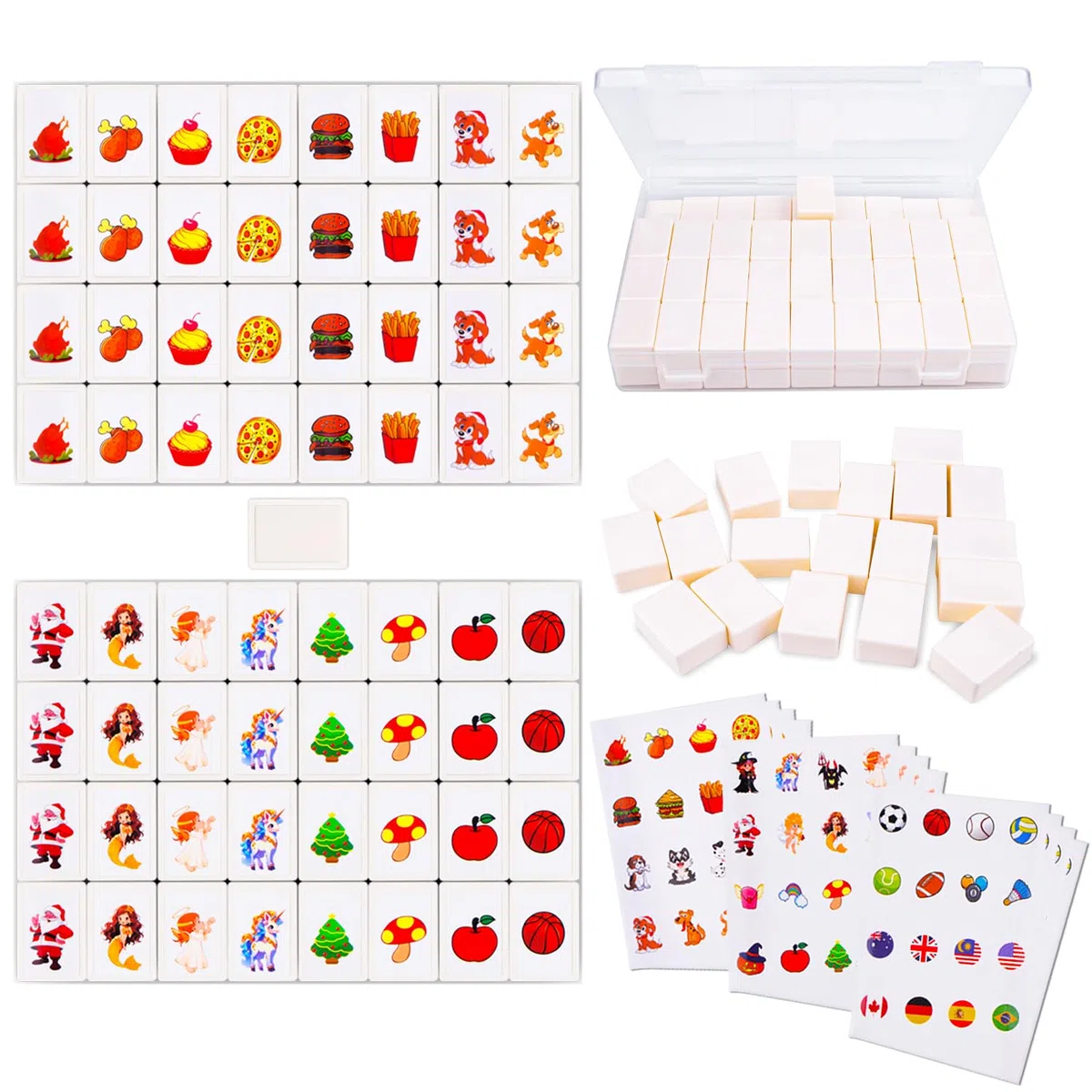 Seaside Escape Gioco da Tavolo, 65 Blocchi 30mm, Bandiere Nazionali, Gioco di Piastrelle per Feste in Famiglia