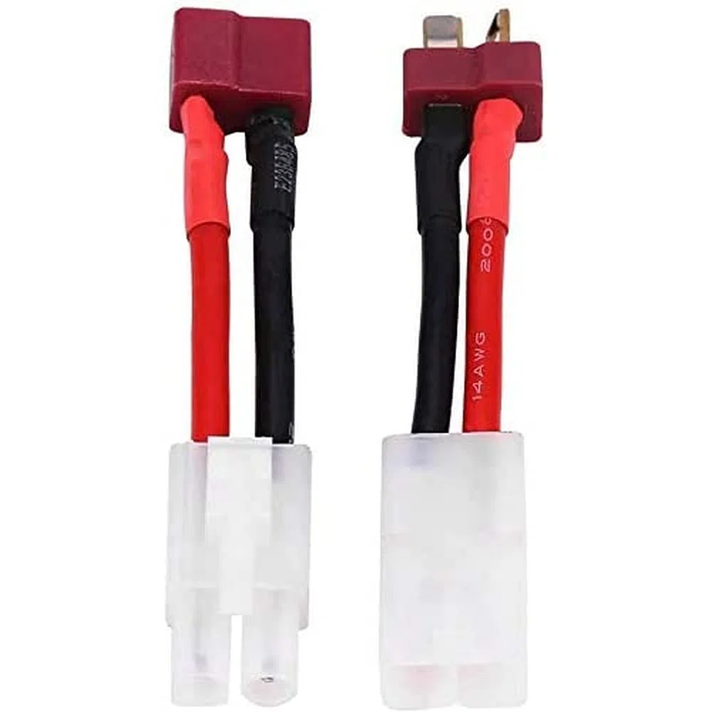 YUNIQUE GREEN-CLEAN-POWER - Adattatore Cavo Deans T a Tamiya per Veicoli RC e Batterie Lipo | Compatibile con Caricabatterie | Connettori Maschio e Femmina, Rosso Nero, Plastica