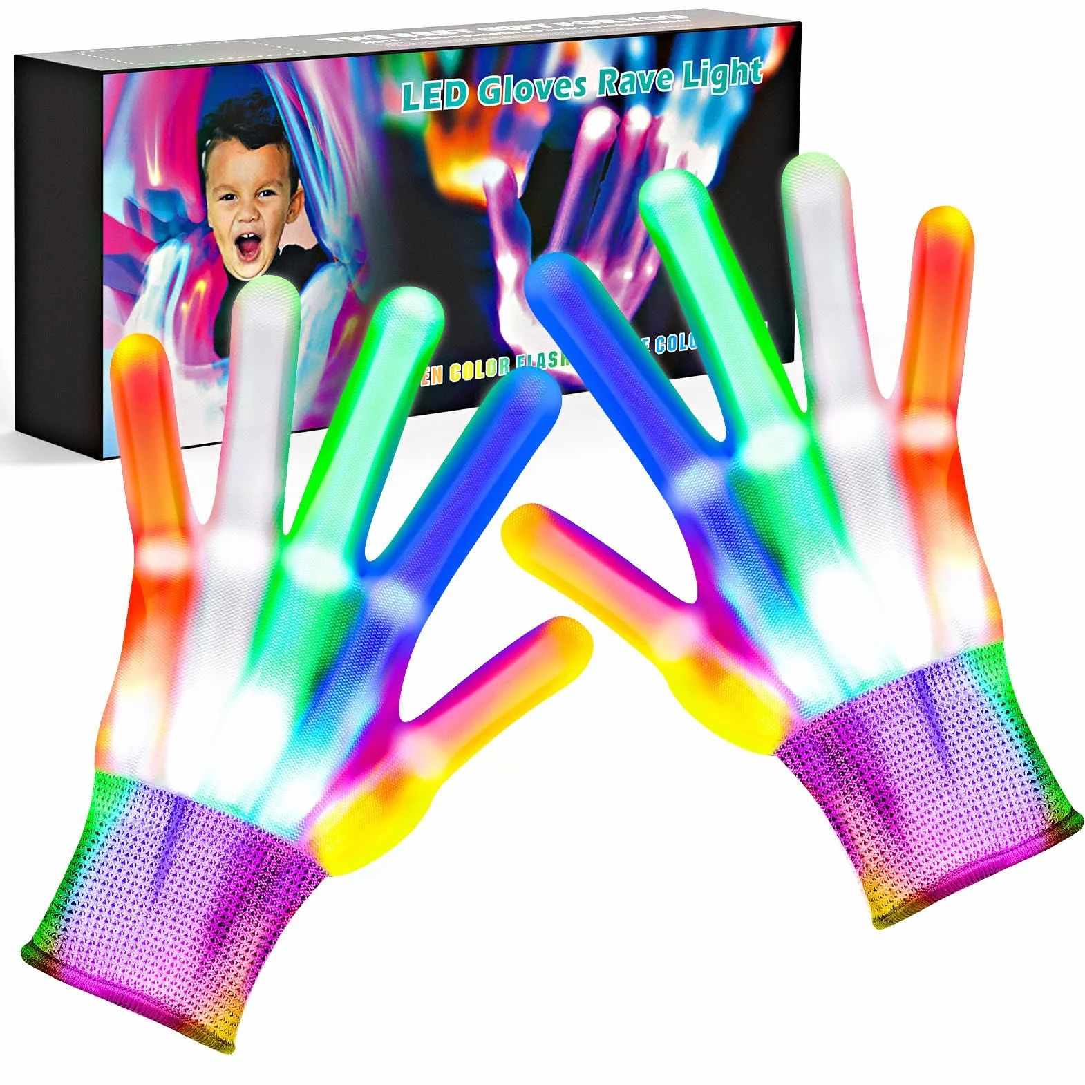 EUCOCO Giochi Bambini 3 4 5 6 7 8 9 Anni, Regalo Bambino Bambina 3-12 Anni Gadget Compleanno Bambini Gioco Bimbo 3-12 Anni Maschio Guanti Luminosi Led Giocattoli Bimba Costumi Halloween