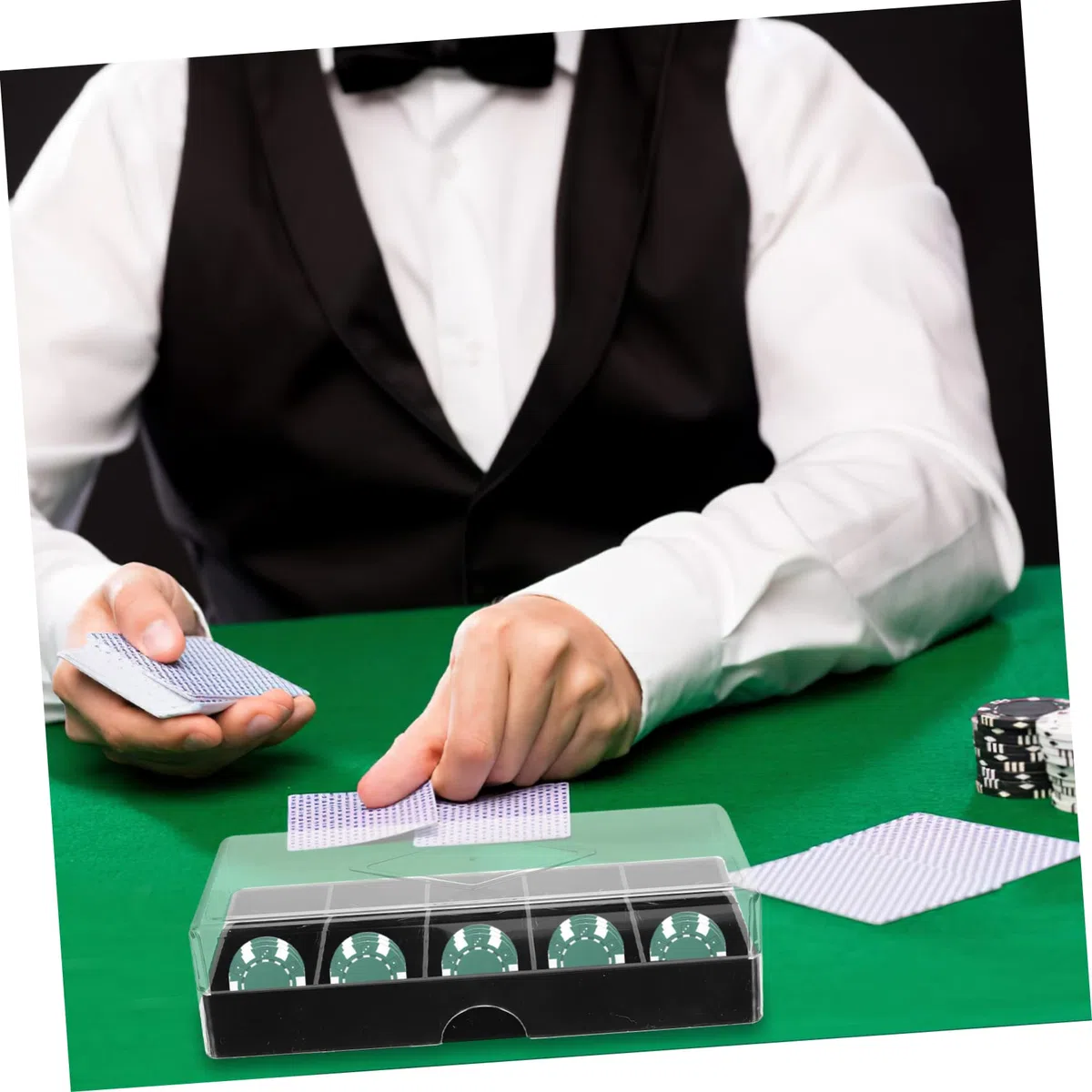 TOYANDONA Porta Fiches Poker Trasparente in Acrilico Custodia Professionale Multiuso Capacità Per Chip e Piccoli Oggetti Organizer Da Tavolo Per Uso Domestico e Tornei
