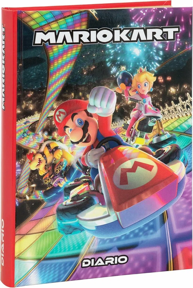 Agenda compatibile con diario Scuola Super Mario Kart F.to Standard 18x14 cm 2026/2027 + portachiave Mario o Luigi