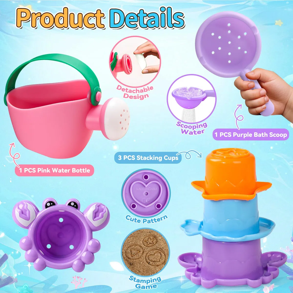 Fajiabao Giochi Bagnetto Neonato 1 2 Anni Antimuffa, Giochi Vasca da Bagno Bambini, Giochi Bambini 1 2 3 Anni, Giochi Acqua, Giocattolo per Piscina, Giocattolo Spiaggia