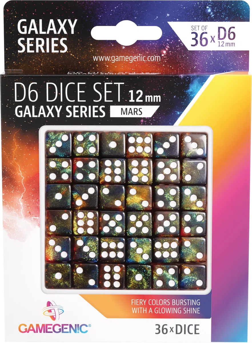 Gamegenic - Set di dadi 6 lati Mars 12 mm (36 pezzi)