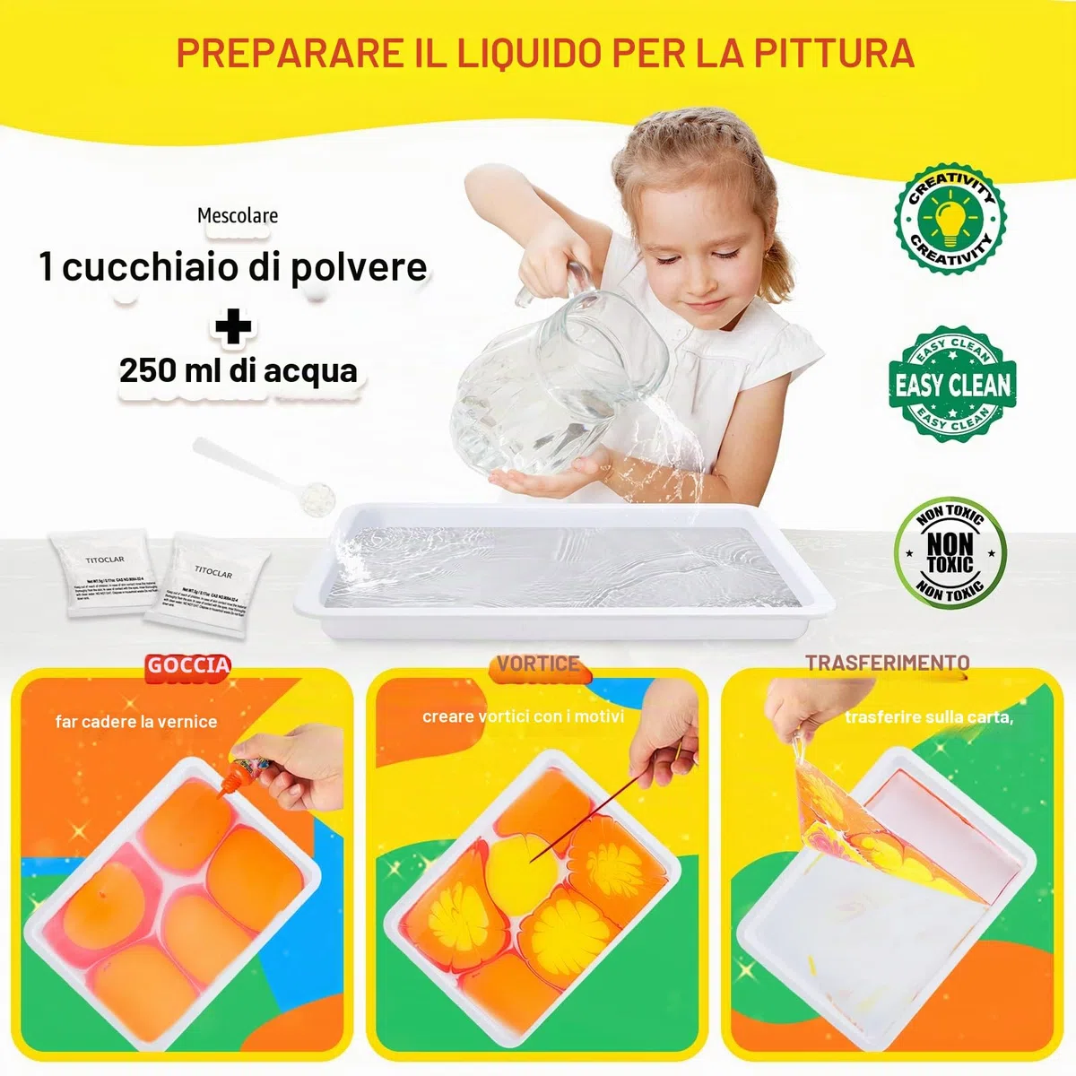 Kit di pittura marmorizzata ad acqua, arti e artigianato per bambini, regali di compleanno per ragazze e ragazzi dai 3 anni in su, giocattoli per bambini da 8 a 13 anni, 5 a 7 anni, 3 a 6 anni,