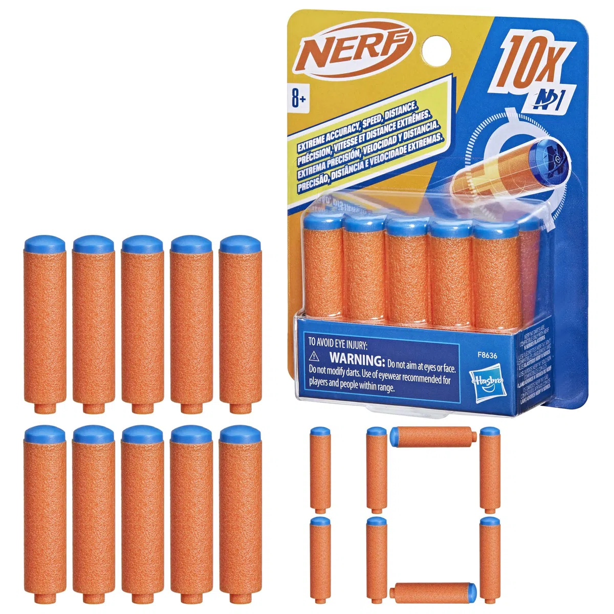 Nerf N Series N1 Darts, Includes 10 Refill Darts, Compatible Only with Nerf N Series Blasters, Outdoor Games, Ages 8+