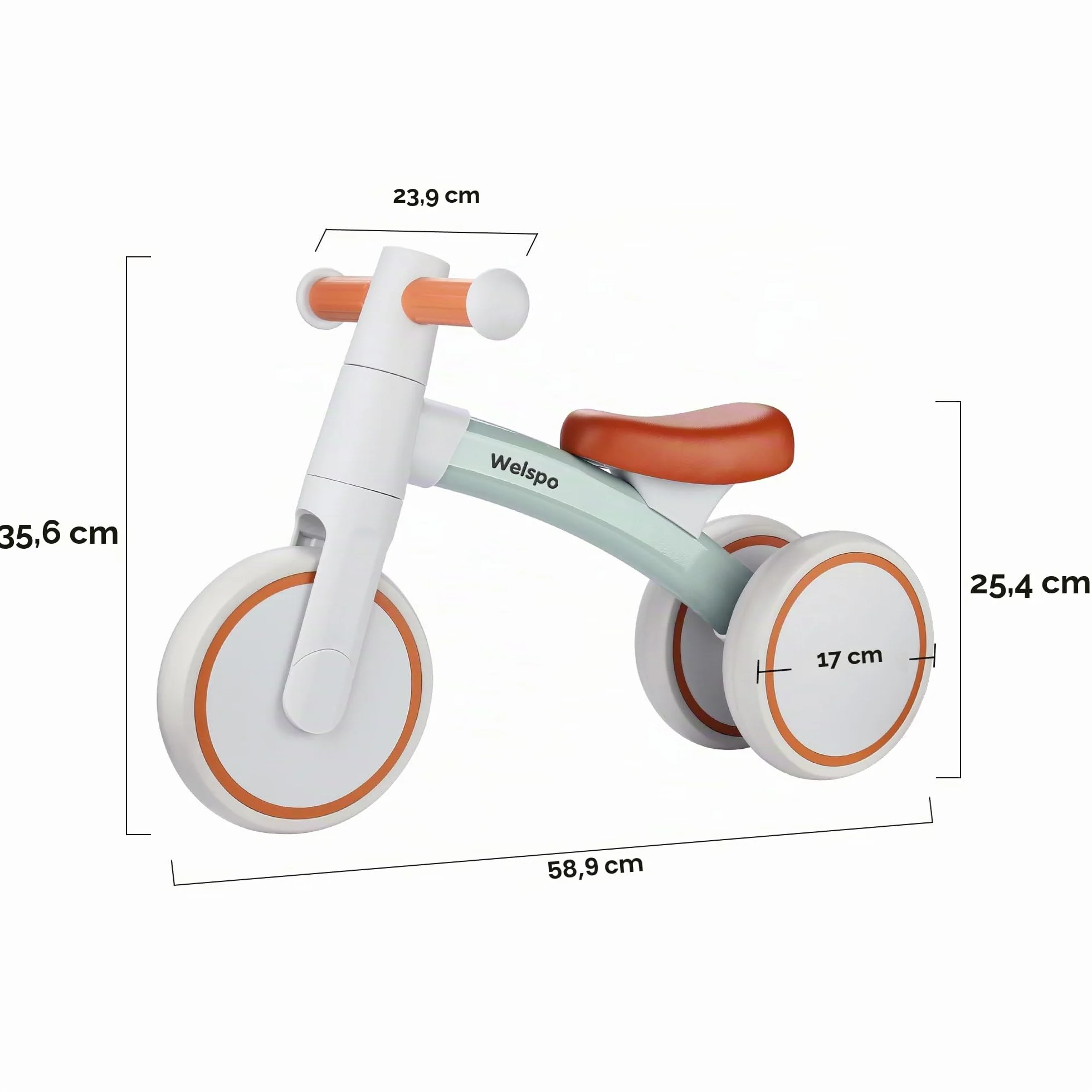 welspo Bicicletta da corsa per bambini a partire da 1 anno, per 12 – 24 mesi, giocattolo, prima bicicletta antiscivolo, per ragazzi e ragazze, come regalo (verde)