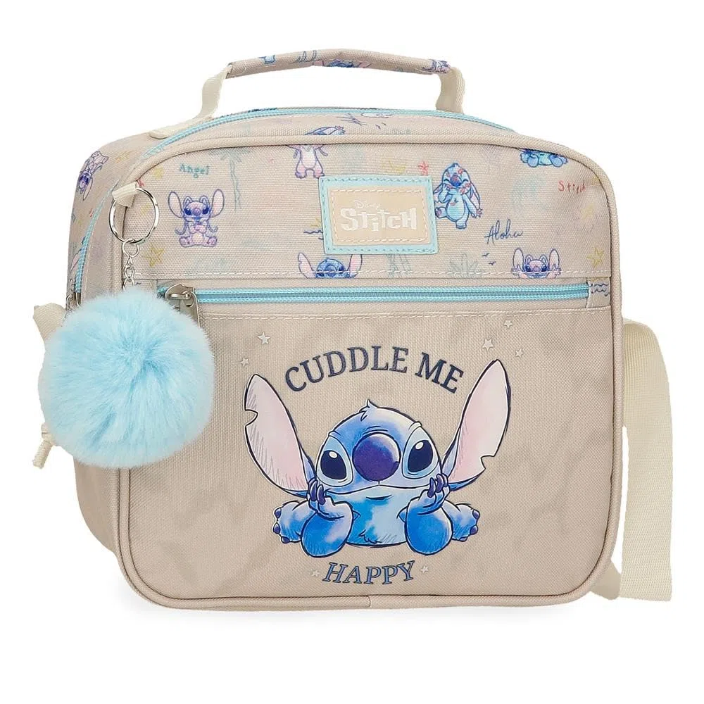 Borsa da toilette Joumma Disney Stitch Cuddle me happy, borsa a tracolla, realizzata in poliestere, spallacci larghi e regolabili che si adattano perfettamente alla schiena. Da Joumma Bags