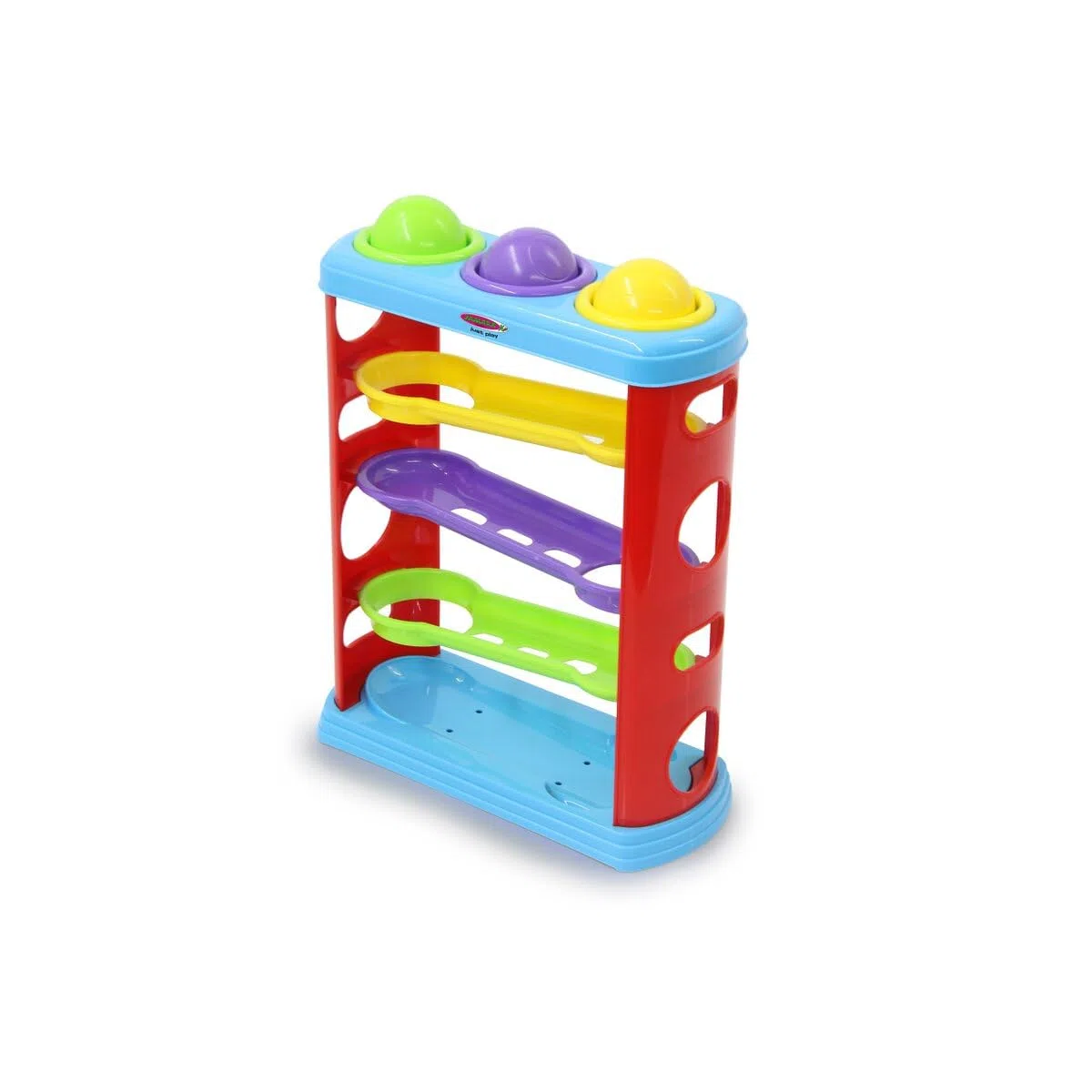 Jamara 460585 - Gioco a percussione Rolling Balls – Stimola giocosamente Le abilità motorie, la Pista Colorata e Le 3 Palline Colorate in plastica Resistente, Multicolore