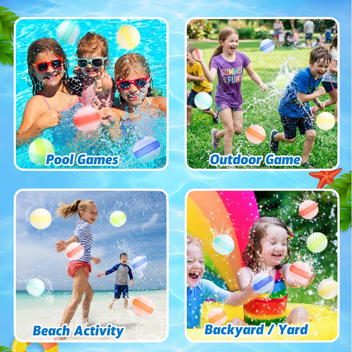 12 PCS Gavettoni Riutilizzabili, Palloncini Acqua Riutilizzabili in Silicone, Gavettoni Acqua Autosigillanti, Bombe d'Acqua a Riempimento Rapido per Bambini e Adulti, Giochi da Esterno e Piscina