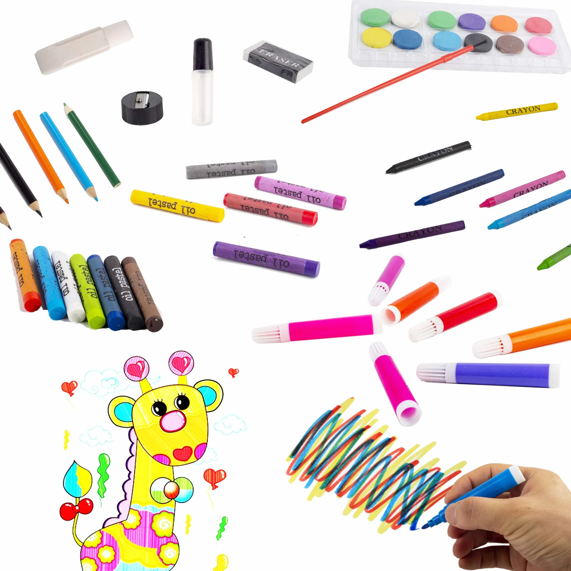 KINSPORY 278 pezzi valigetta colori bambina, pittura valigetta per bambini, Set per disegno, kit disegno acquarellabili bambini (Bianco)