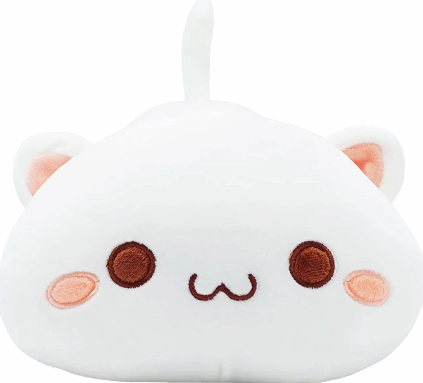 shownicer Peluche Gatto, Kawaii Giocattolo Morbido, Animali di Peluche Gattino, Bambola di Peluche Cuscino, Regalo per Bambini Ragazza 3+ Anni (Bianco, 50cm)