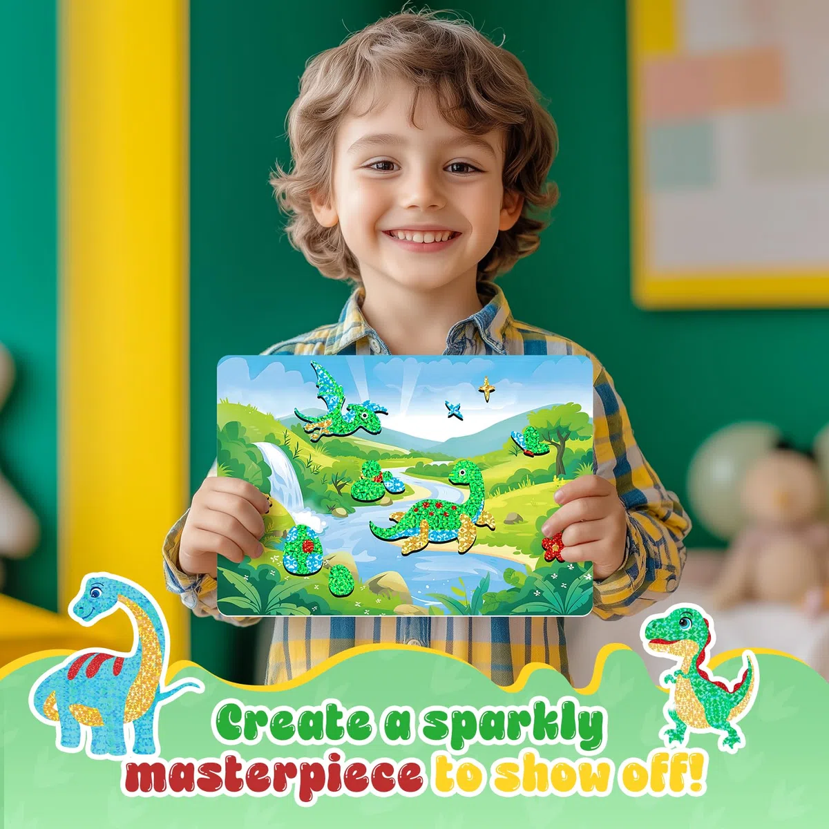 CutteeyFyry Foil Art Kit Per I Bambini,dinosauro & Principessa Foil Art Per I Bambini,Artigianato Artistico Kit Per ragazzo Età 3-10,Bambini Activity Kit di Natale Compleanno Regali di Pasqua