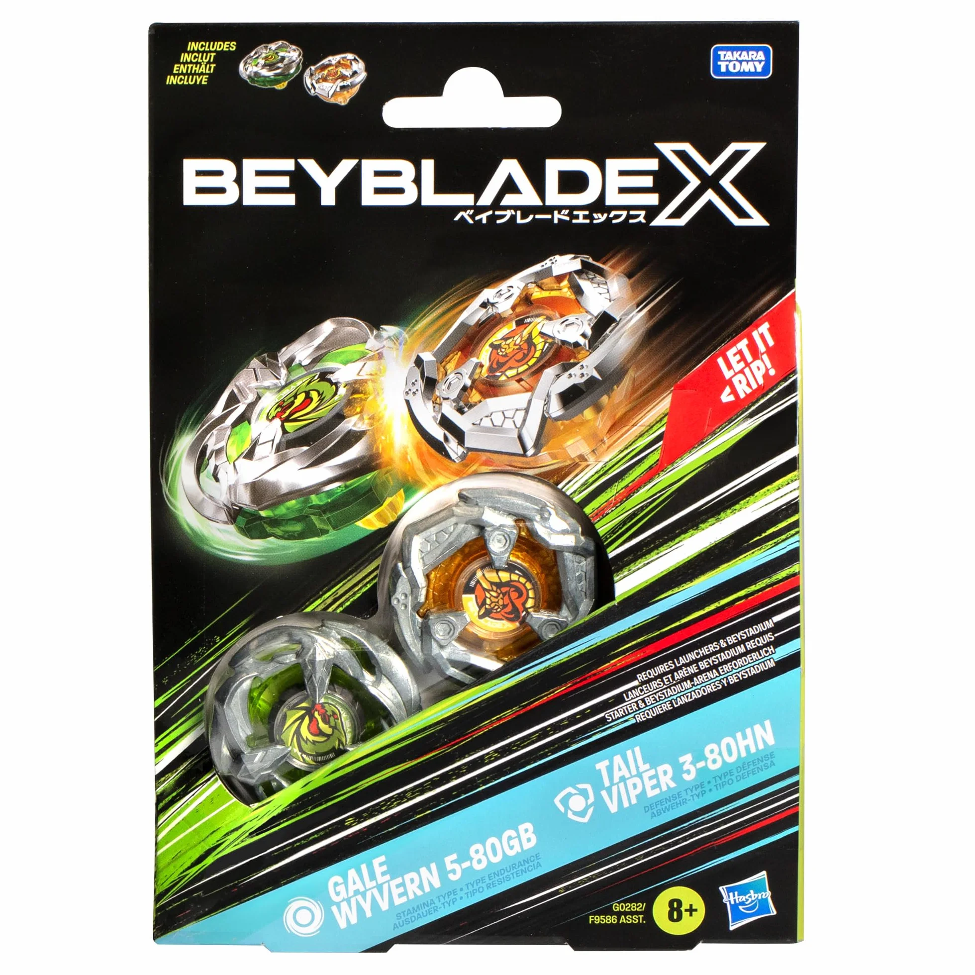 Beyblade X Dual Pack Gale Wyvern 5-80GB e Tail Viper 3-80HN