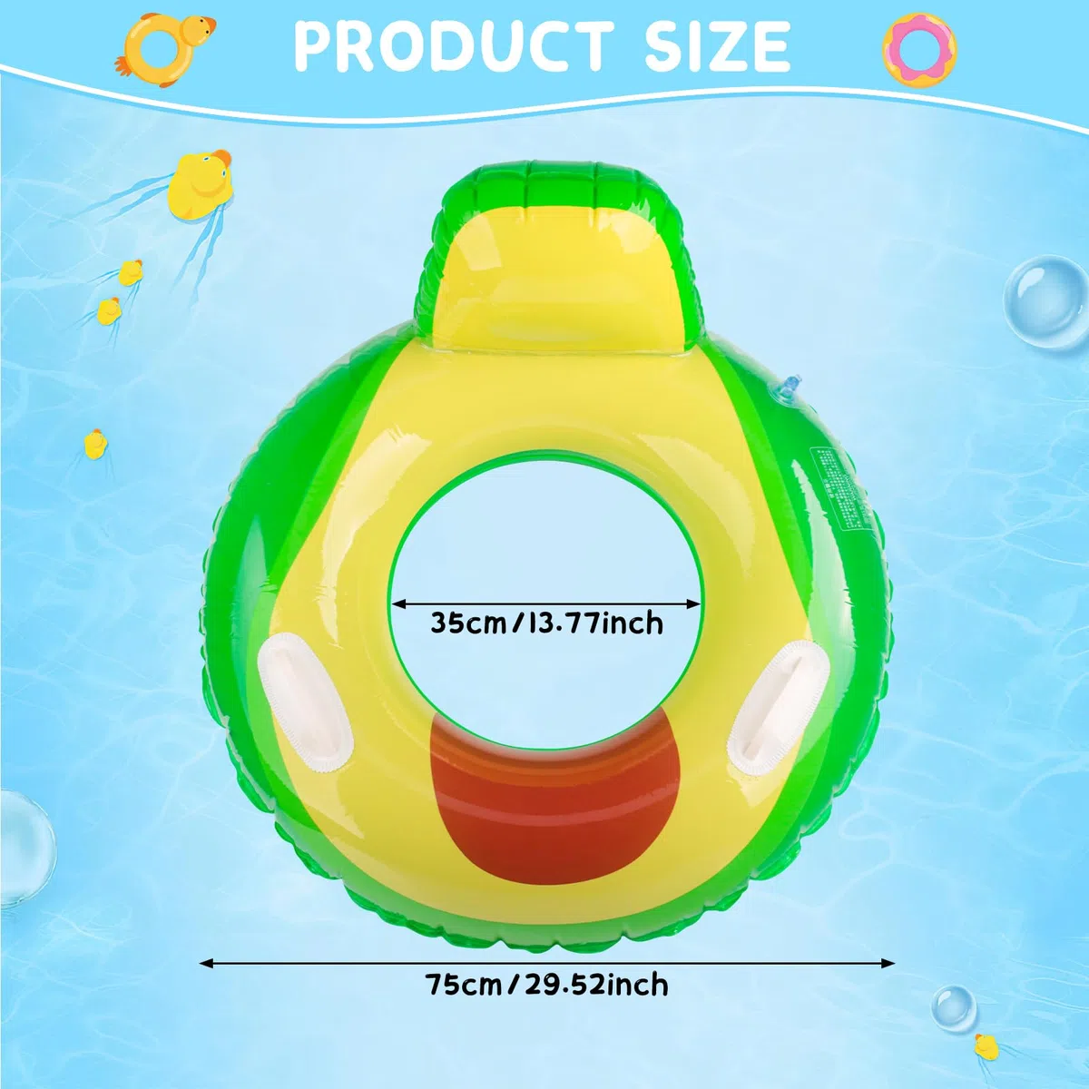 Salvagente gonfiabile per adulti, a forma di avocado, per piscina, sport acquatici, estate, spiaggia, feste