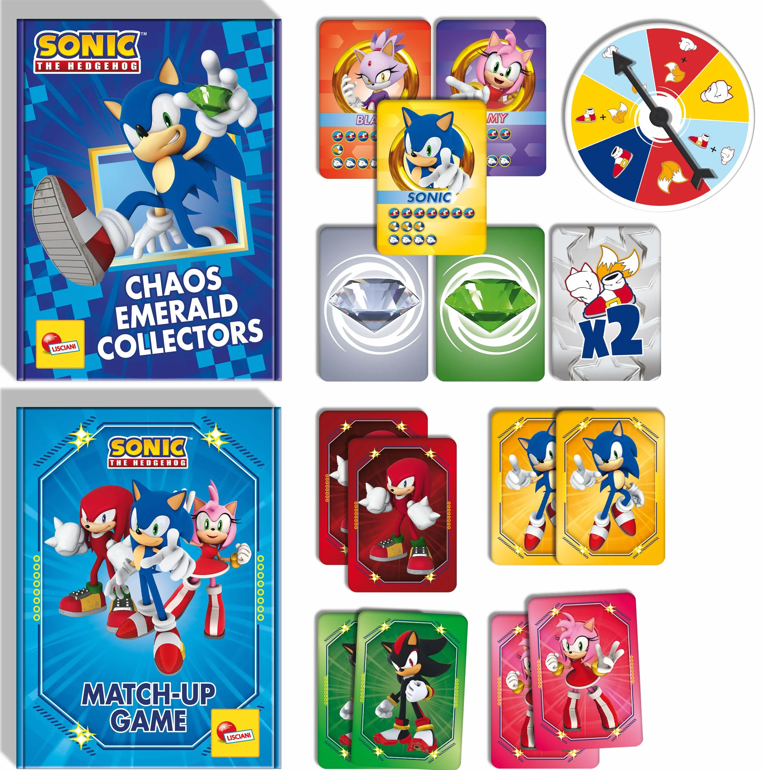 Liscianigiochi- Sonic 2 in 1 Card Games in a Backpack, 104536, Multicolore