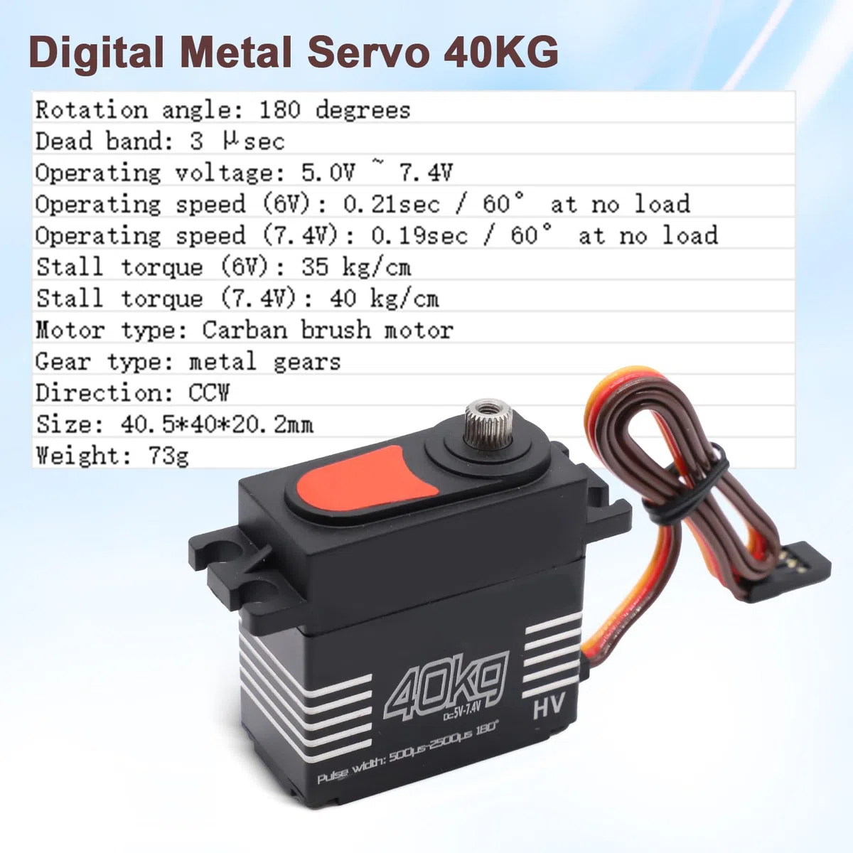 Servo Servo Servo Motore High Torque Digitale Servo Motore con Braccio Metallico per 1/8 1/10 RC Car, Robot Elicottero, Compatibile con Arduino