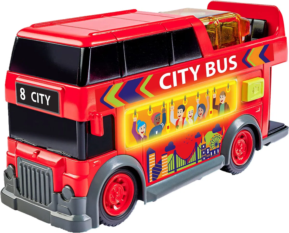 Dickie - City Heroes Bus Cm 15, 203302032, + 3 Anni, con Luci e Suoni