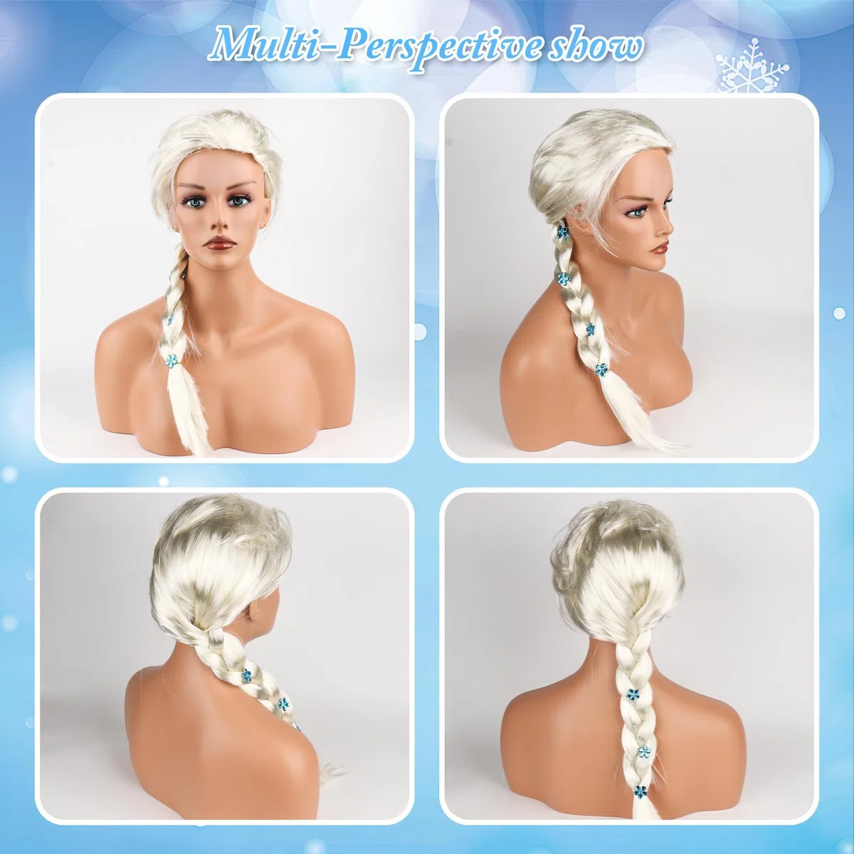 Parrucca Elsa, Parrucche di Elsa, Parrucca Rapunzel Bambina, Principessa ParruccaBionda, PrincipessaParrucca Treccia per Bambini Cosplay Parruccas per Halloween Carnevale Idea Regalo