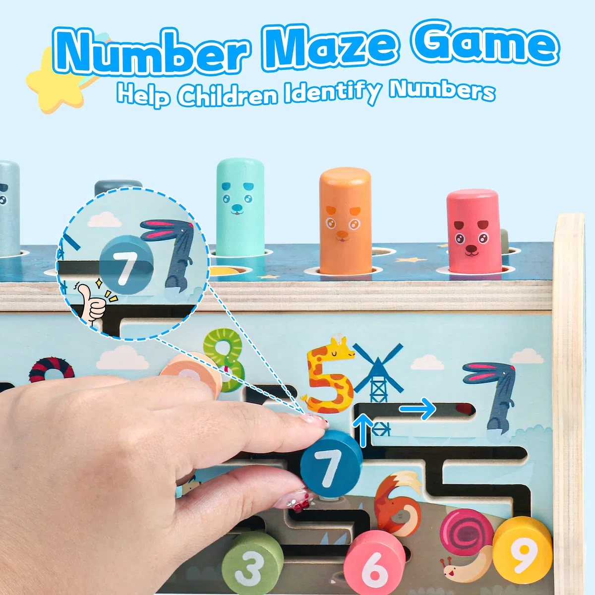 Fajiabao Giochi Legno Bambini 1 Anno con Xilofono/Acchiappa La Talpa Giochi Montessori 1 Anno Gioco Bambino Bimba 1 2 Anno Labirinto Digitale Regalo Natale Bambini 1 Anno