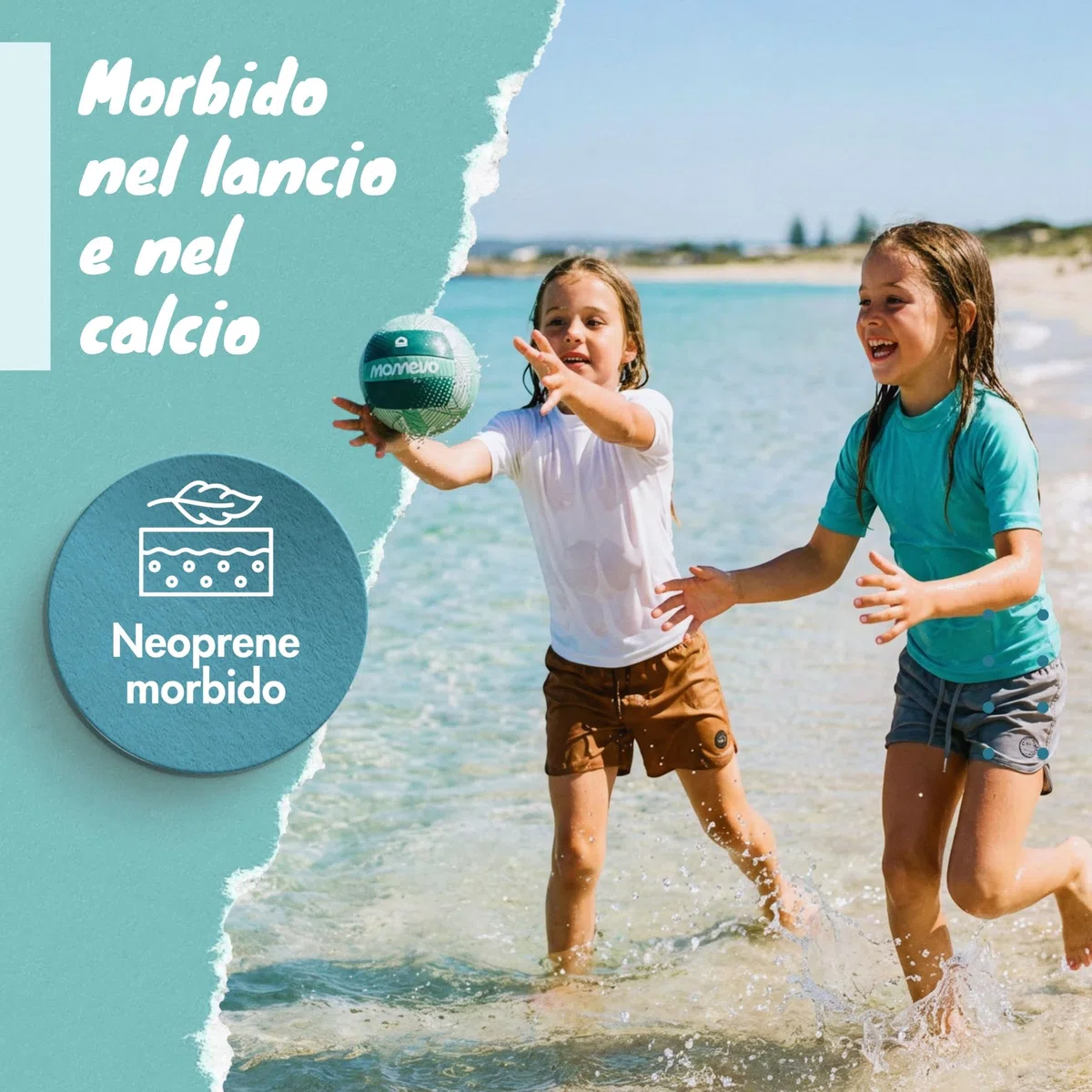 BeachBuddy Palla d’acqua in neoprene per bambini dai 2 anni – palla morbida da esterno per bambini