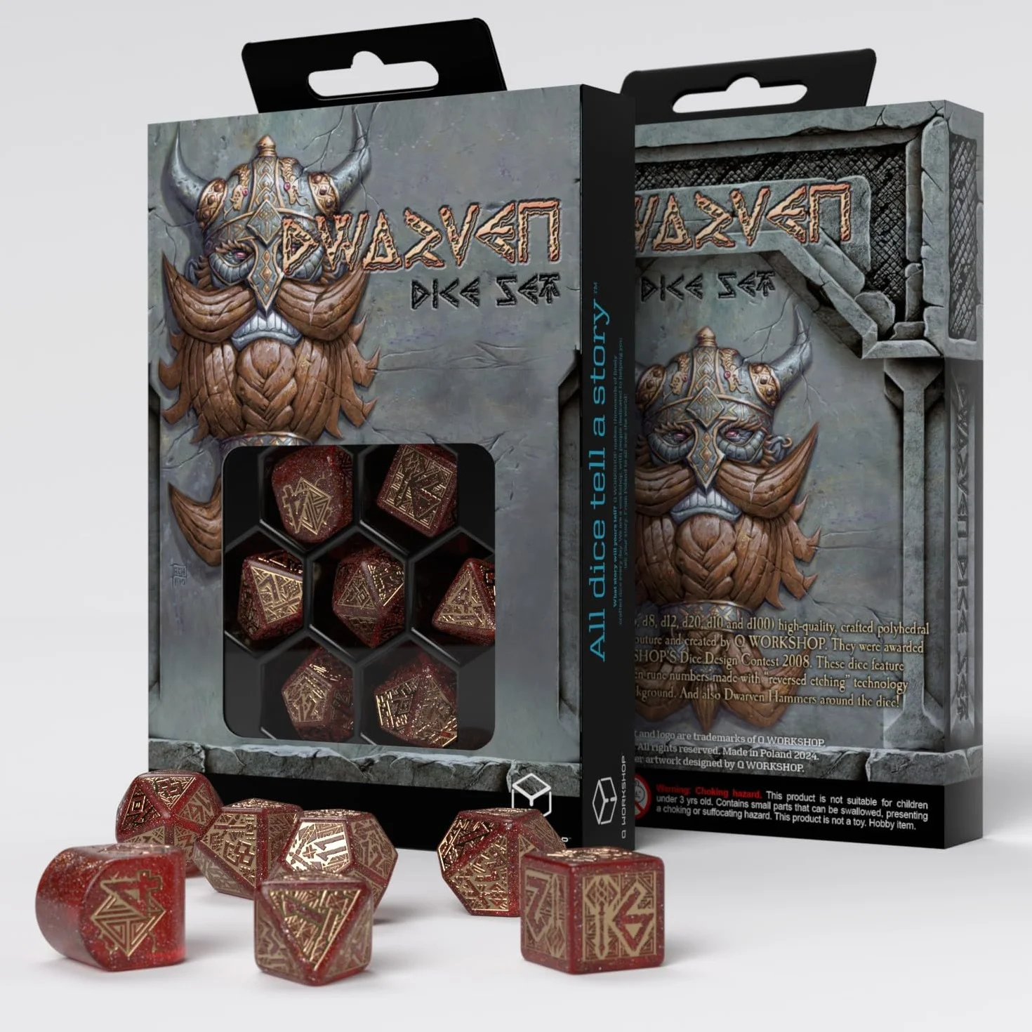 rdwa09 - set 7 dadi - dwarven dice set: jewels