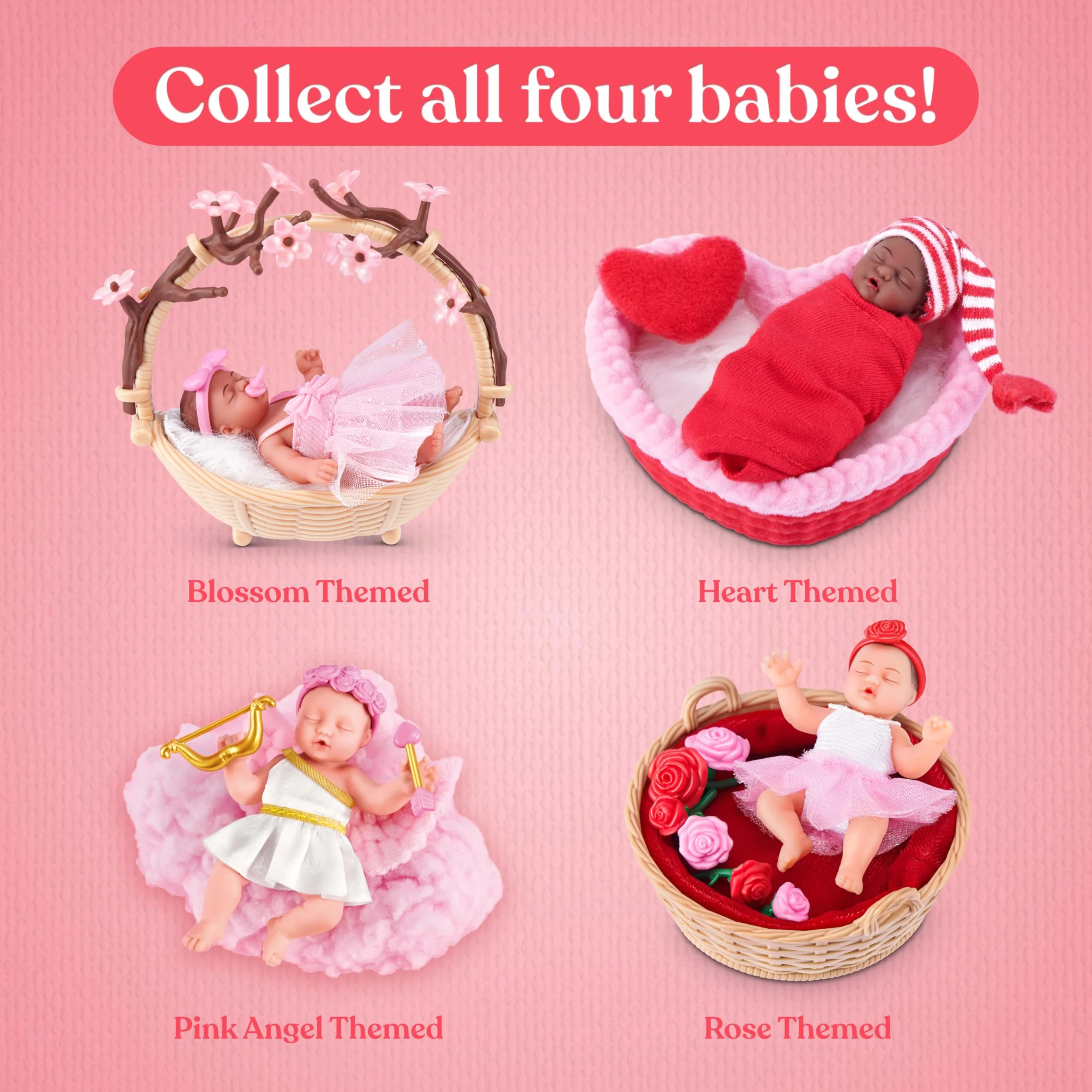 My Mini Baby Sweet Hearts Series 1 2 Pack by ZURU – Capsula misteriosa con bambole da collezione con accessori e set da gioco, giocattolo realistico in miniatura per bambine dai 3 anni in su
