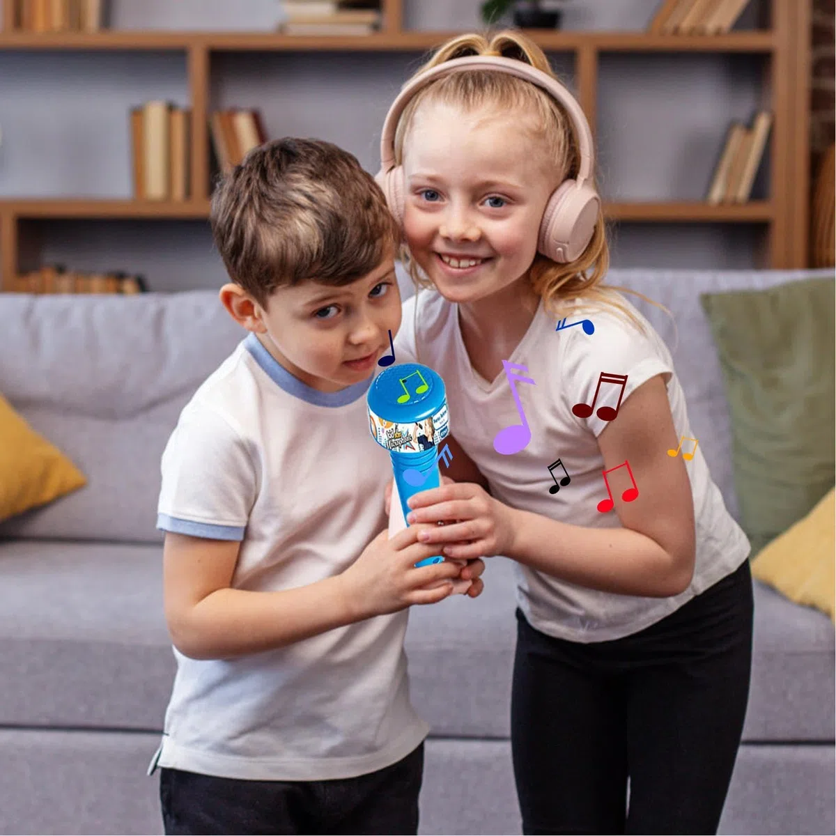 Microfono per bambini, per karaoke per bambini, set da gioco per karaoke, da palcoscenico, con altezza regolabile, set di giochi di canto per bambini robusti e durevoli con luce come regalo di