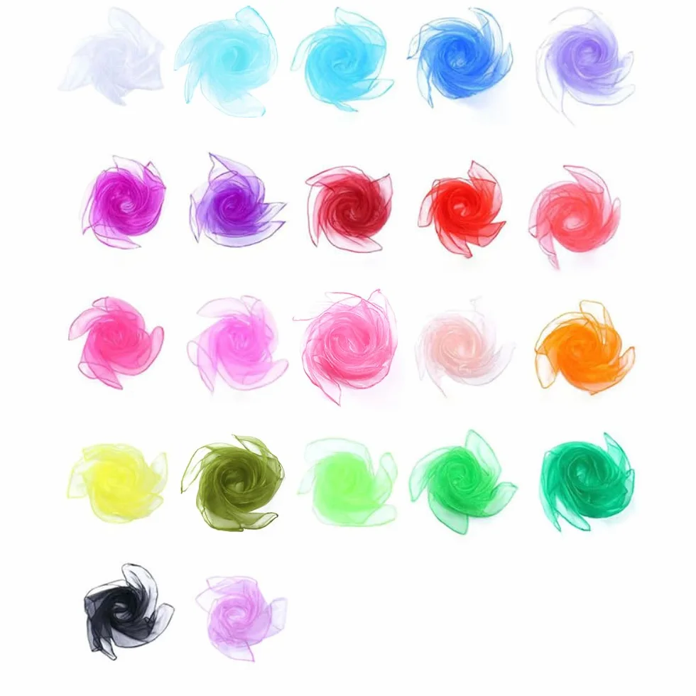 10 pezzi di fazzoletti quadrati per jongliere fazzoletti di seta fazzoletti di chiffon, fazzoletti da performance per danza, fazzoletti da ginnastica per jongliere sciarpe per danza, jongliere