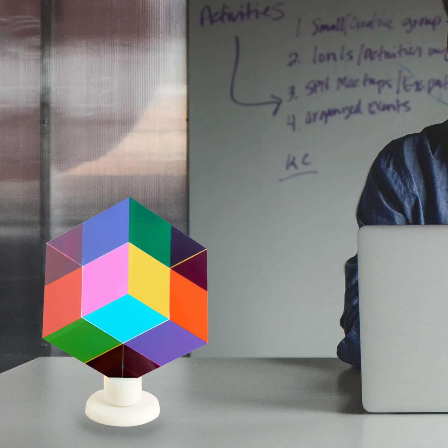 CMY Mixing Color Cube, Prisma cubo Acrilico da 60 mm (2.36 Pollici), CMYcube per Arredamento casa o Ufficio, Giocattoli STEM/Steam, cubo per l'apprendimento della Scienza…