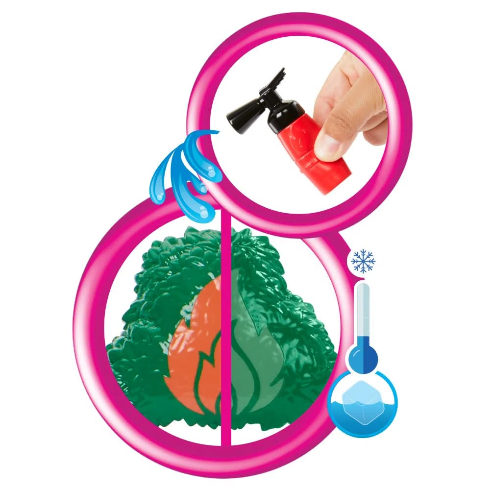 Barbie Carriere - Vigilessa del Fuoco, playset con bambola e caserma dei pompieri, include 2 cuccioli con effetto cambia colore, un albero e 10 accessori, giocattolo per bambini, 3+ anni, HRG55