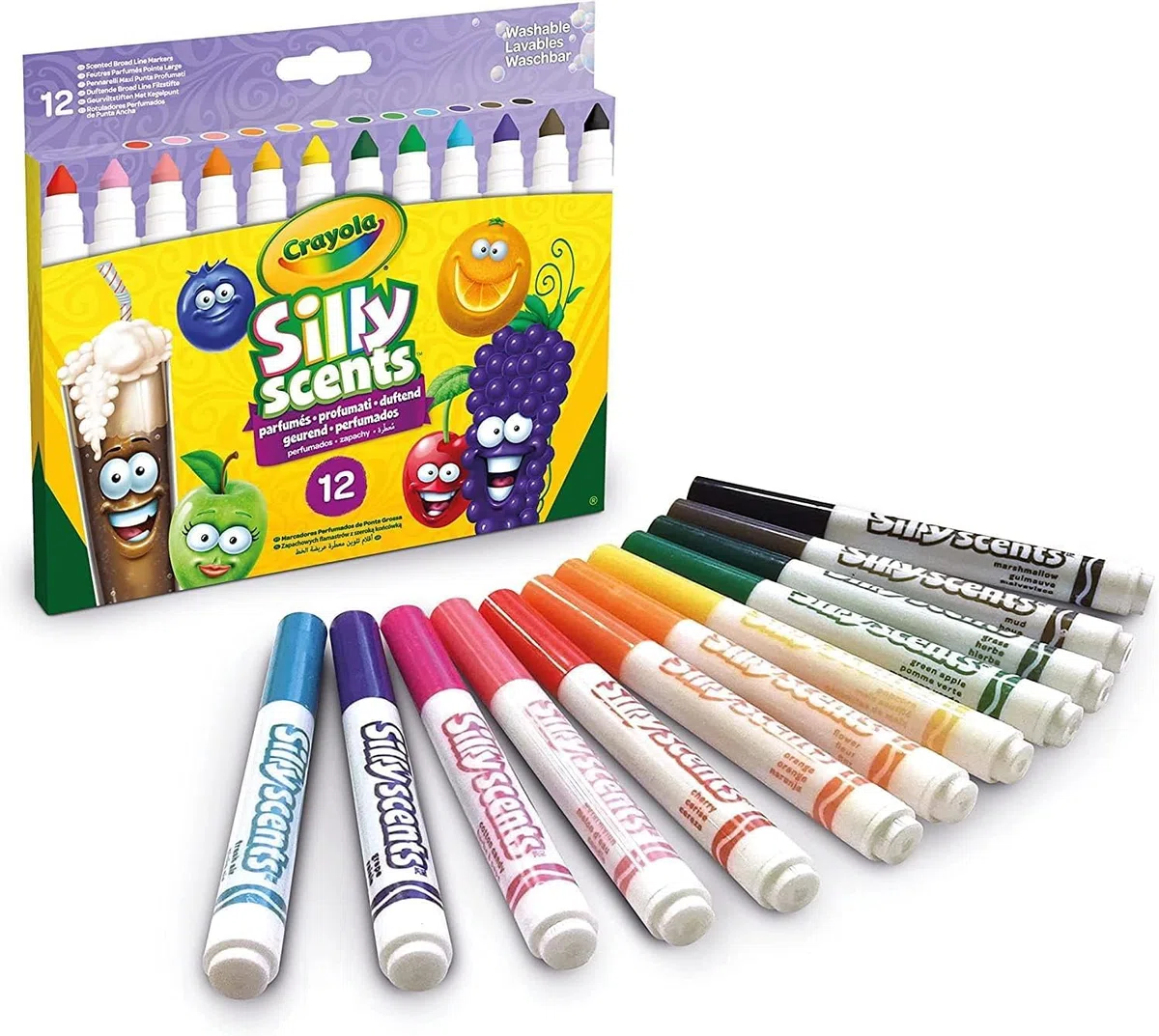 CRAYOLA - Set Convenienza Silly Scents, per Disegnare con Colori Profumati, più di 45 pezzi tra Pennarelli, Pasta da Modellare, Pastelli a Cera, 7455
